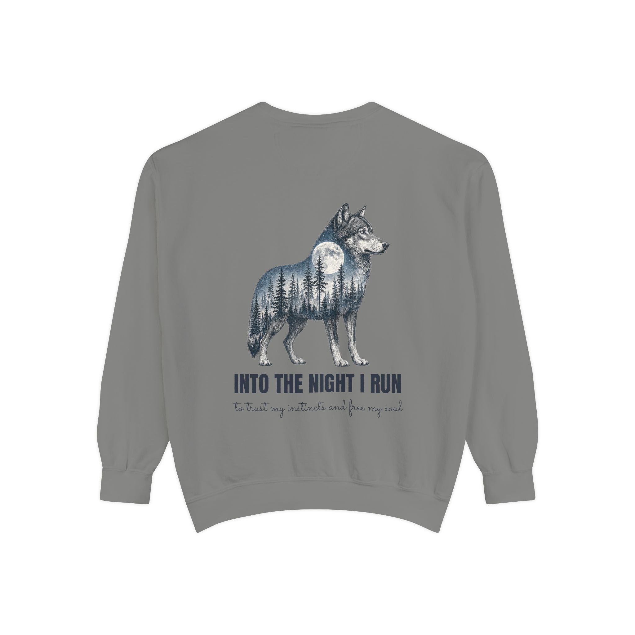 Into the Night I Run Shirt, Wolf Double Exposure Tee, Moonlit Forest Wild Spirit Gift, Woodland Nature Sweatshirt