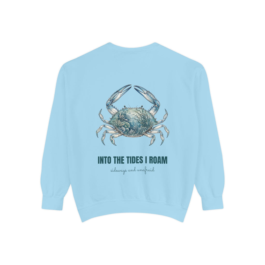 Into the Tides I Roam Shirt, Blue Crab Double Exposure Tee, Ocean Beach Coastal Lover Gift, Nautical Sea Life Sweatshirt
