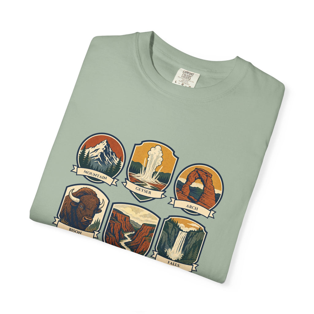 National Parks Shirt, 63 National Parks Badge Tee, Hiking Camping Gift, Retro Adventure Sweatshirt, Outdoor Nature Lover