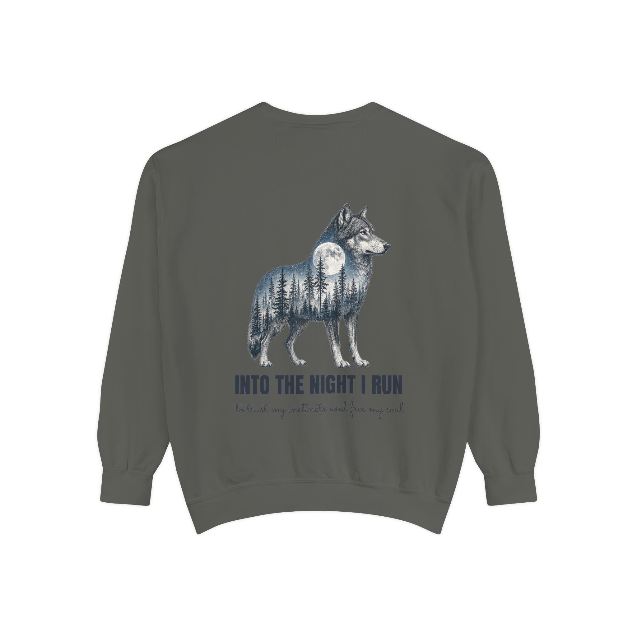 Into the Night I Run Shirt, Wolf Double Exposure Tee, Moonlit Forest Wild Spirit Gift, Woodland Nature Sweatshirt