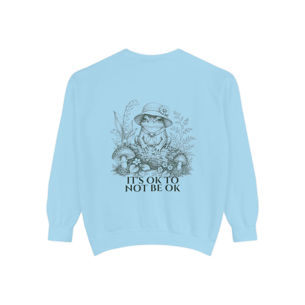 It's OK To Not Be OK Shirt, Cute Frog Mental Health Tee, Awareness Gift, Kawaii Frog Sweatshirt