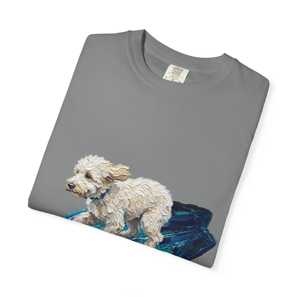 Surfing Dog Shirt, Painterly Surf Dog Tee, Beach Coastal Dog Lover Gift, Summer Ocean Dog Mom Sweatshirt