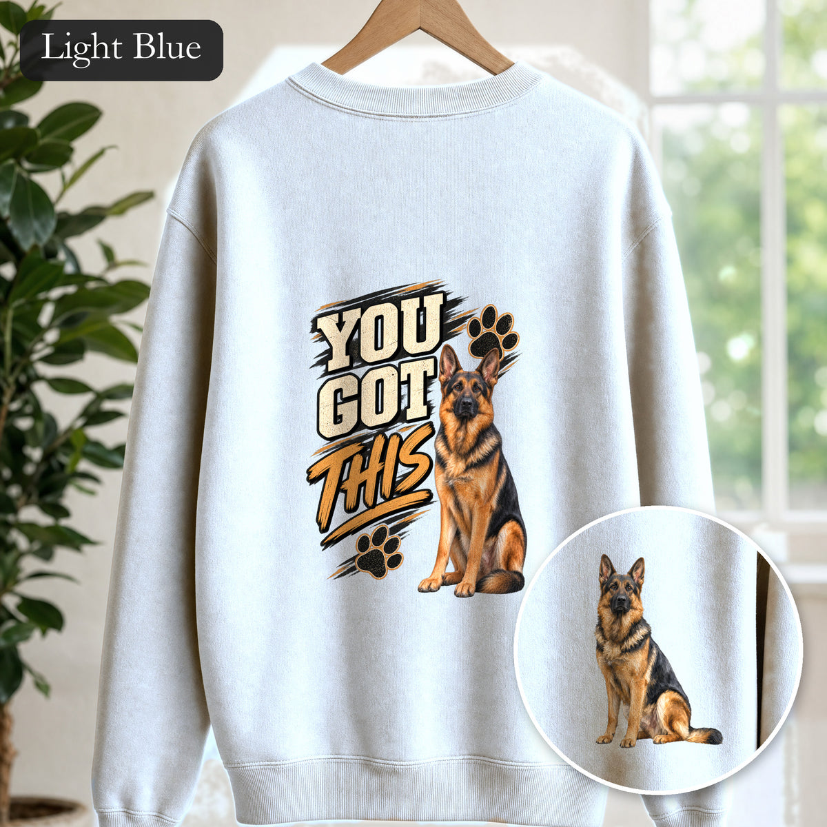You Got This German Shepherd Shirt, GSD Dog Lover Motivational Tee, Encouragement Dog Mom Gift, Painterly Dog Sweatshirt