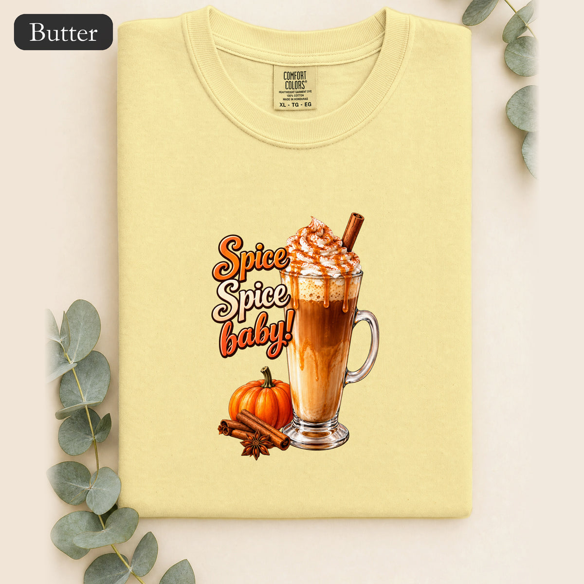 Spice Spice Baby Pumpkin Spice Latte Shirt | Fall Coffee Tee
