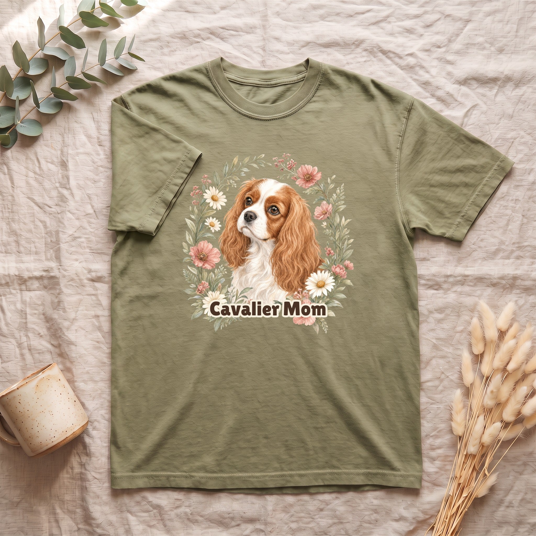 Cavalier Mom Shirt, Cavalier King Charles Spaniel Tee, Dog Mom Gift, Wildflower Dog Lover Sweatshirt