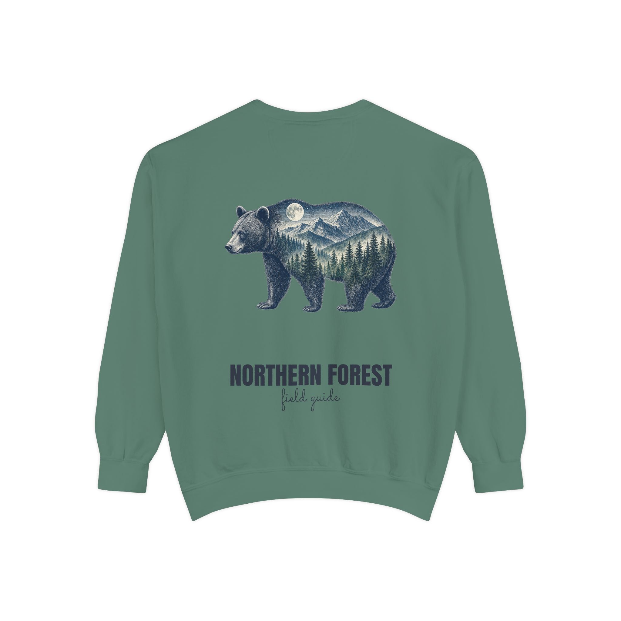 Northern Forest Field Guide Shirt, Black Bear Double Exposure Tee, Woodland Wildlife Camping Gift, Nature Lover Sweatshirt