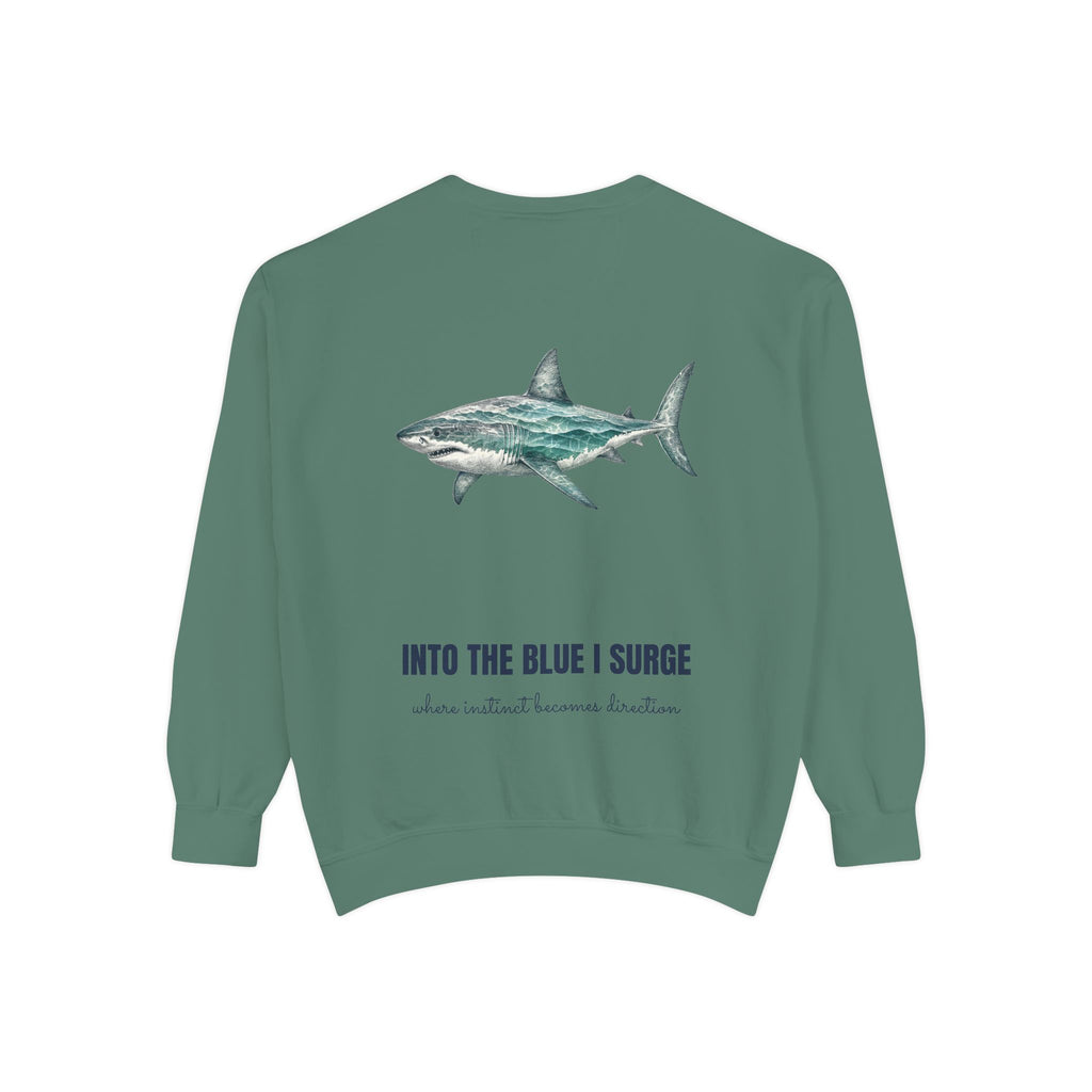 Into the Blue I Surge Shirt, Great White Shark Double Exposure Tee, Ocean Diver Sea Life Gift, Nautical Sweatshirt