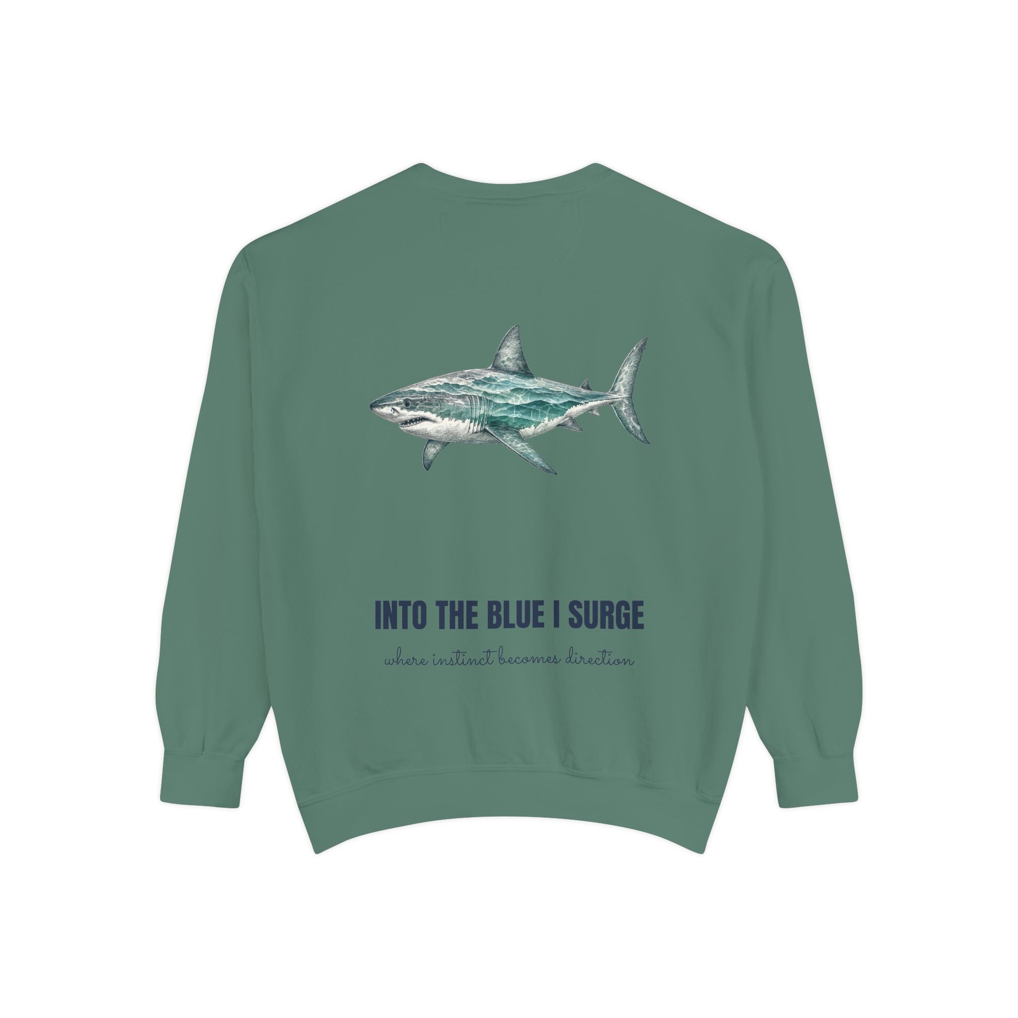 Into the Blue I Surge Shirt, Great White Shark Double Exposure Tee, Ocean Diver Sea Life Gift, Nautical Sweatshirt