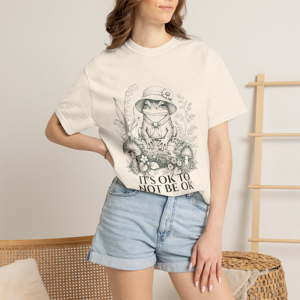 It's OK To Not Be OK Shirt, Cute Frog Mental Health Tee, Awareness Gift, Kawaii Frog Sweatshirt