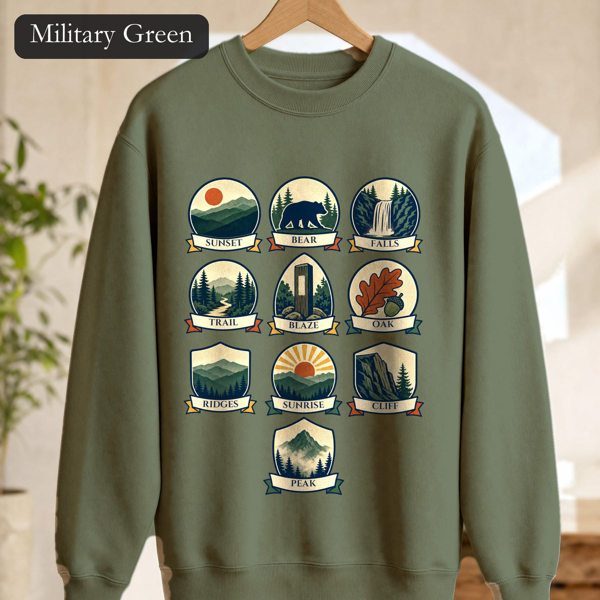 Appalachian Trail Shirt, Hiking Badge Tee, AT Thru Hiker Gift, Retro Adventure Nature Sweatshirt