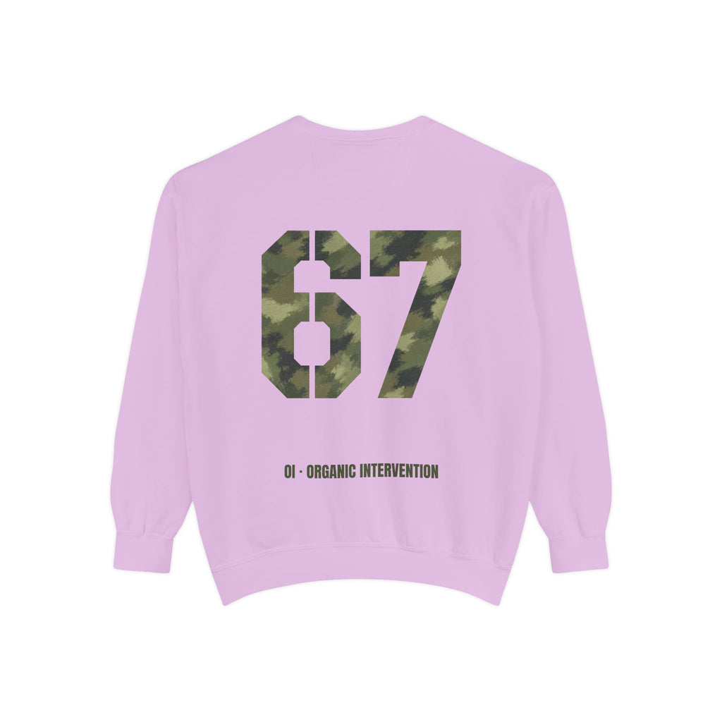 Organic Intervention 67 Camo Shirt, OI Military Number Tee, Streetwear Camo Graphic Gift, Bold Statement Sweatshirt