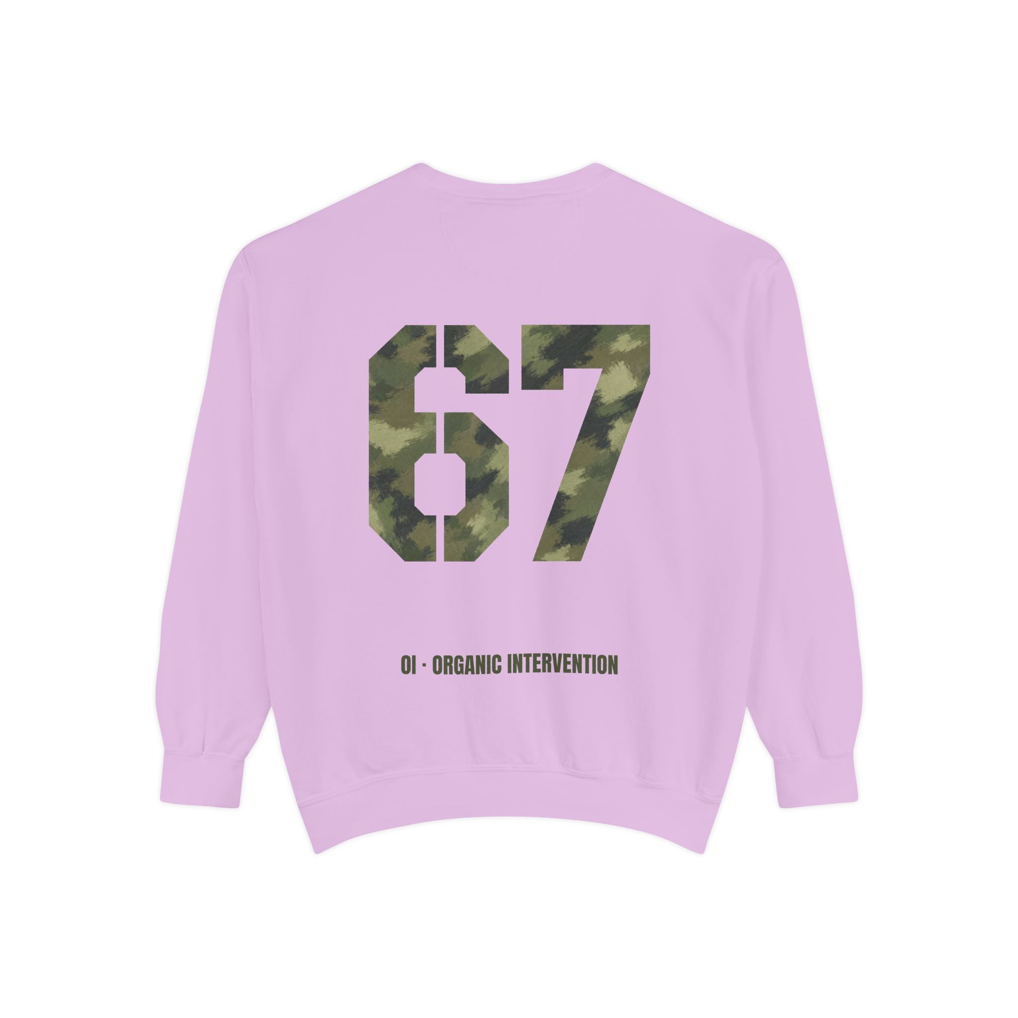 Organic Intervention 67 Camo Shirt, OI Military Number Tee, Streetwear Camo Graphic Gift, Bold Statement Sweatshirt