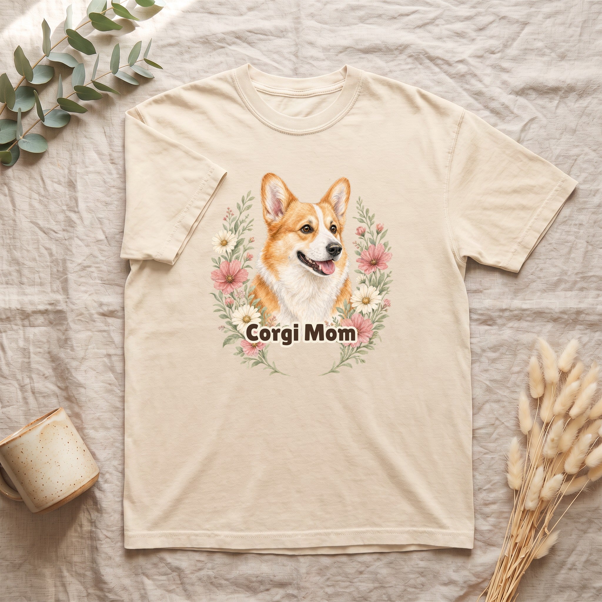 Corgi Mom Shirt, Corgi Mama Tee, Dog Mom Gift, Wildflower Corgi Lover Sweatshirt, Cute Dog Owner Gift