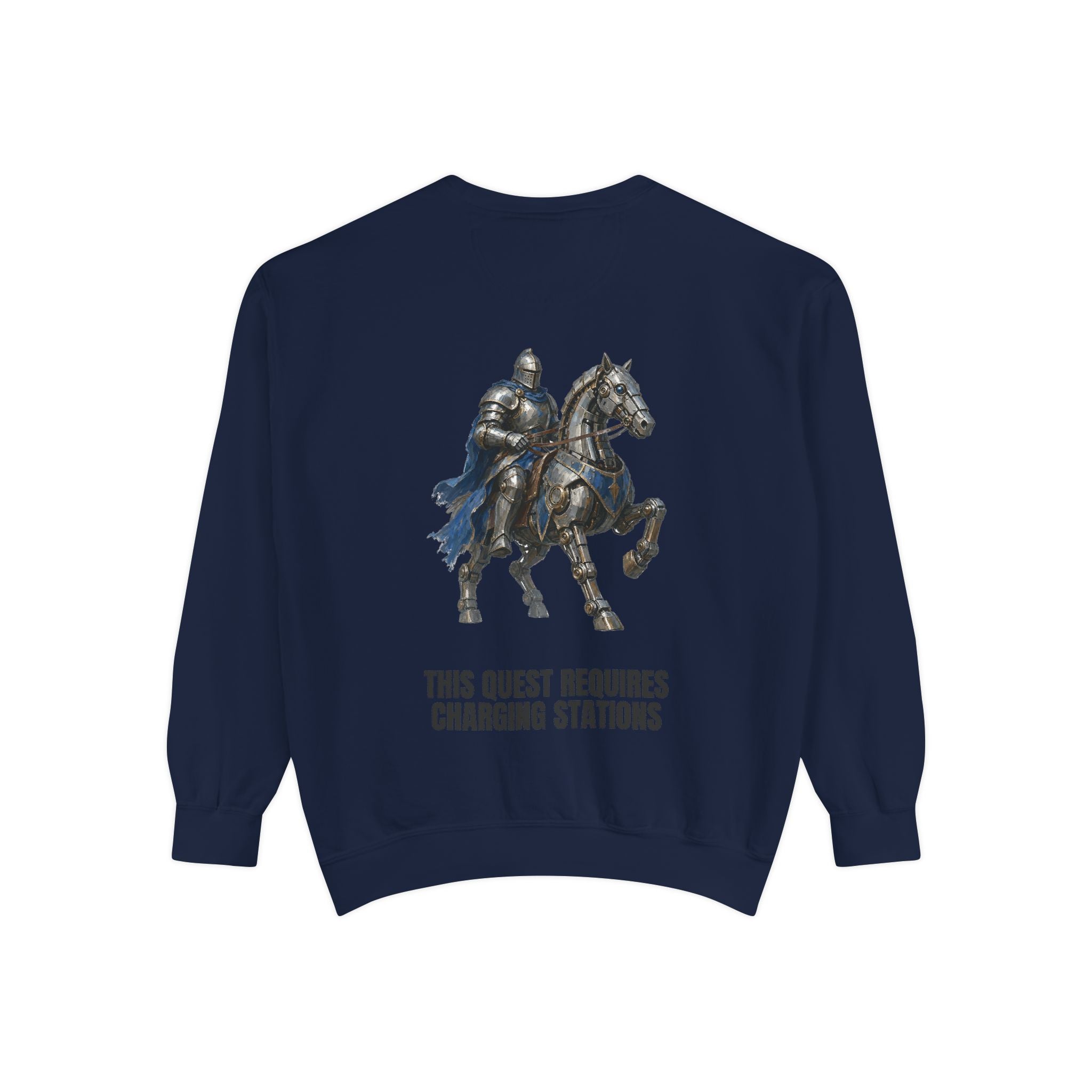 This Quest Requires Charging Stations Shirt, Knight Robot Horse Tee, Funny Gamer Tech Gift, Sci-Fi Fantasy Sweatshirt
