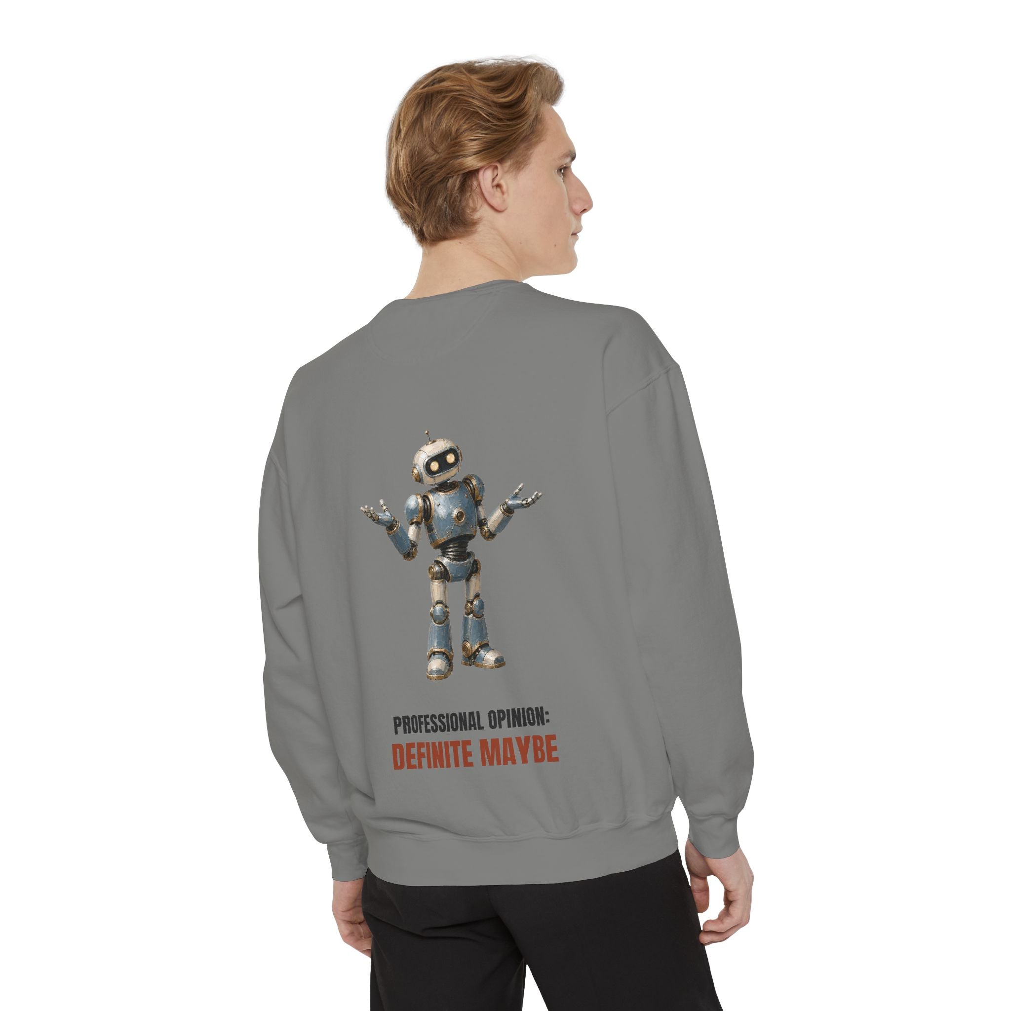 Professional Opinion Definite Maybe Shirt, Funny Robot Tech Tee, Engineer Programmer Gift, Sarcastic AI Sweatshirt