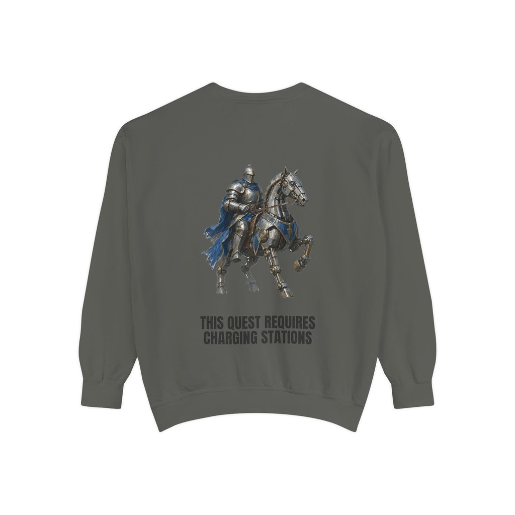 This Quest Requires Charging Stations Shirt, Knight Robot Horse Tee, Funny Gamer Tech Gift, Sci-Fi Fantasy Sweatshirt