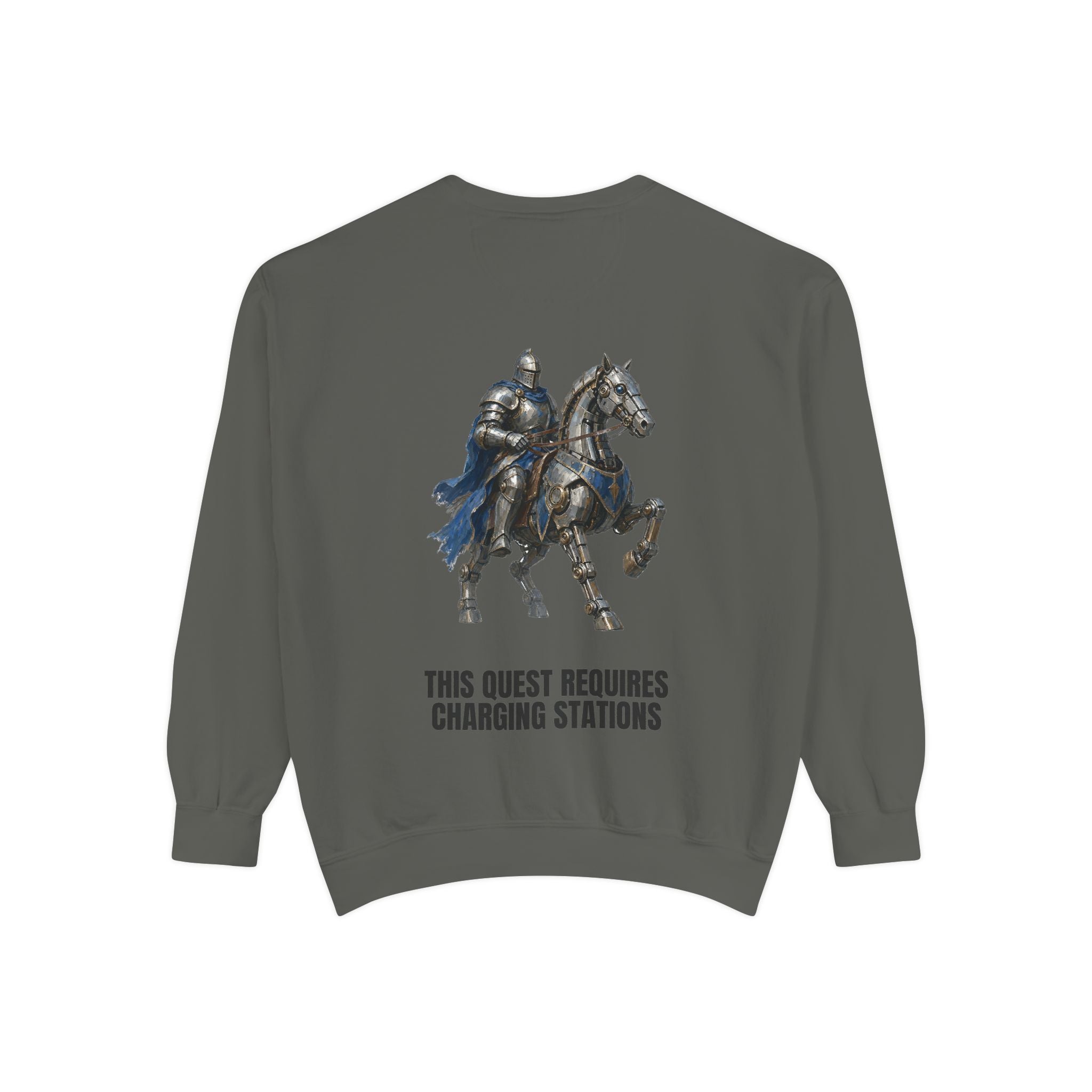 This Quest Requires Charging Stations Shirt, Knight Robot Horse Tee, Funny Gamer Tech Gift, Sci-Fi Fantasy Sweatshirt