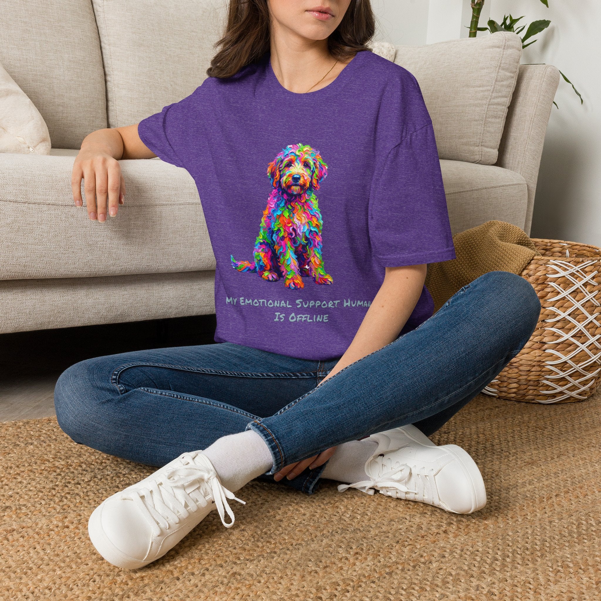 Goldendoodle T-Shirt — My Emotional Support Human Is Offline