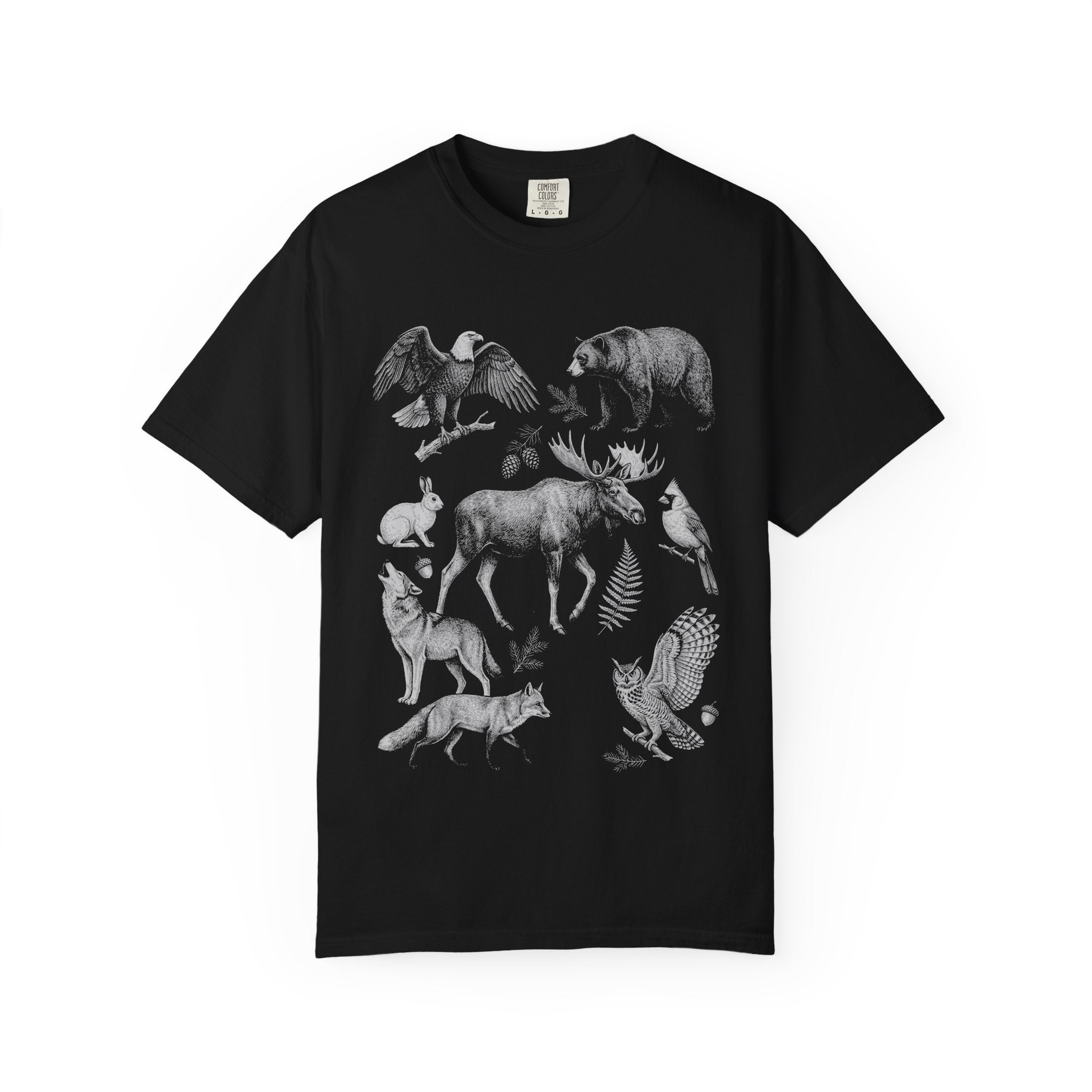 Forest Wildlife Sketch Tee — Forest Animals Illustration T-Shirt