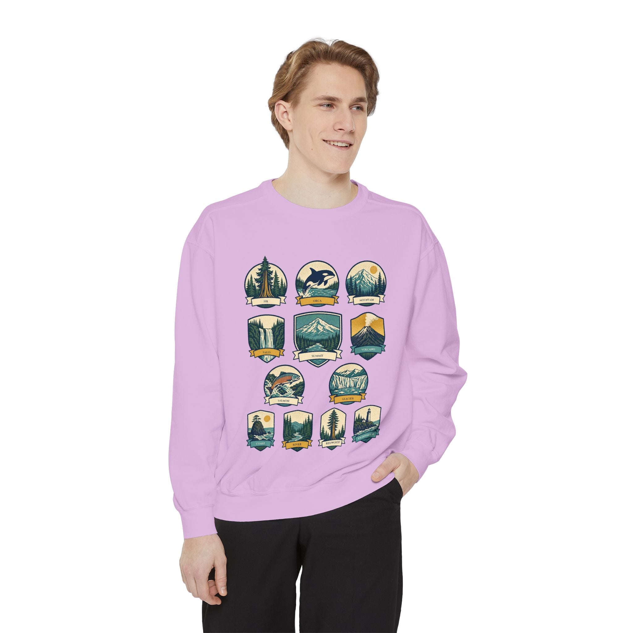 Pacific Northwest Shirt, PNW National Parks Badge Tee, Hiking Camping Gift, Retro Outdoor Adventure Sweatshirt