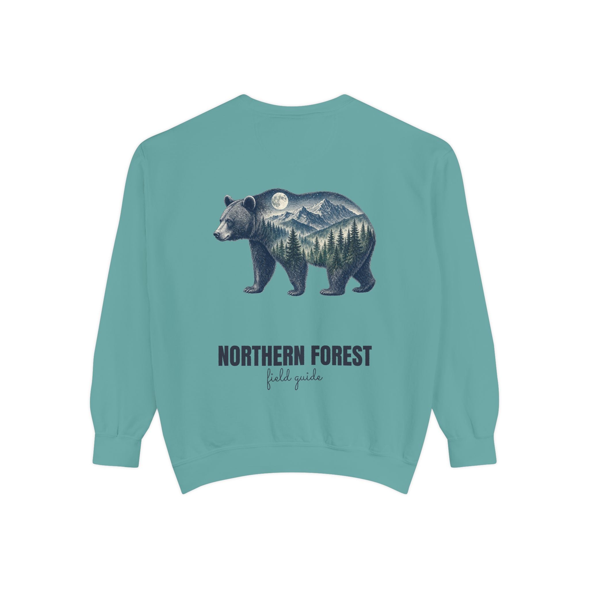 Northern Forest Field Guide Shirt, Black Bear Double Exposure Tee, Woodland Wildlife Camping Gift, Nature Lover Sweatshirt