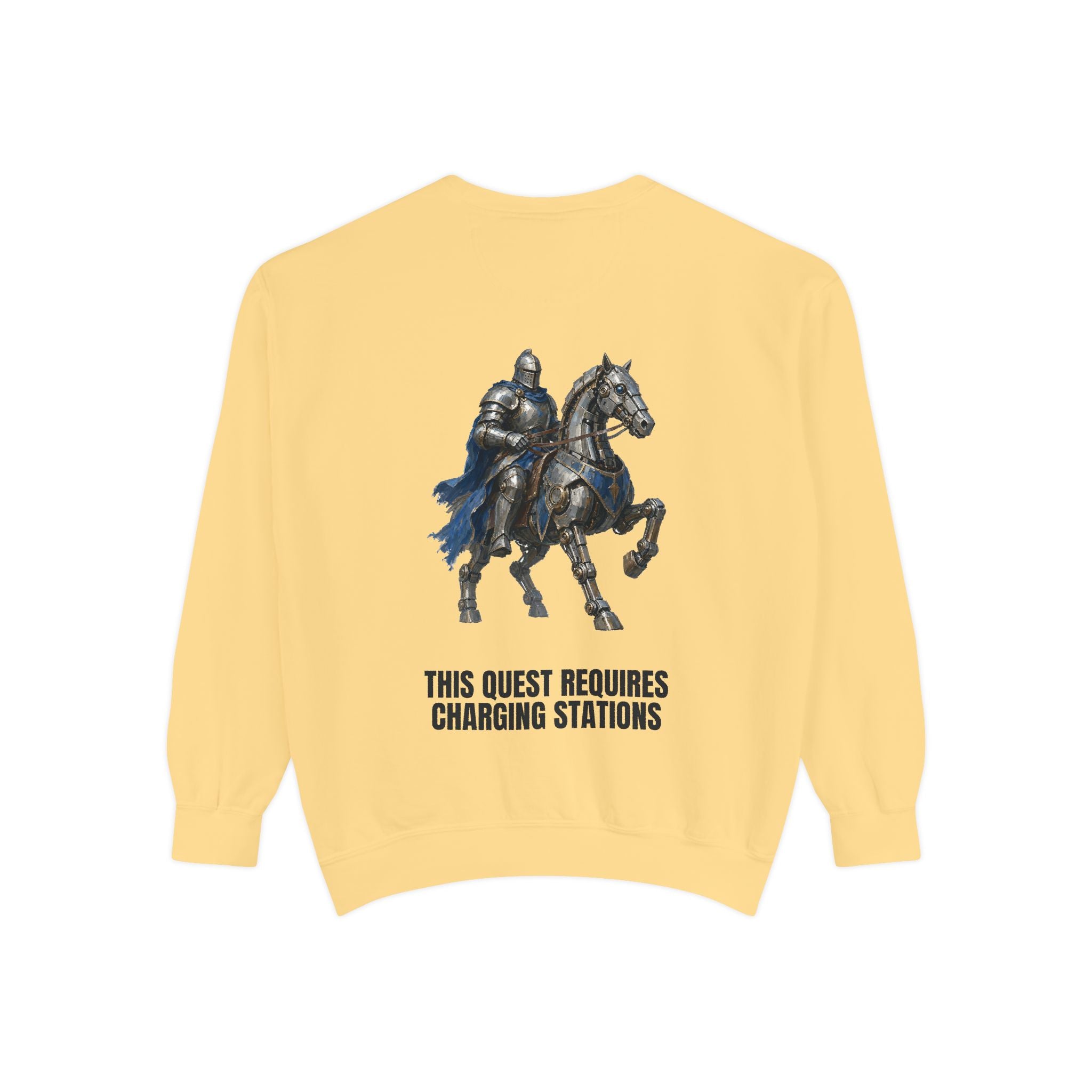 This Quest Requires Charging Stations Shirt, Knight Robot Horse Tee, Funny Gamer Tech Gift, Sci-Fi Fantasy Sweatshirt