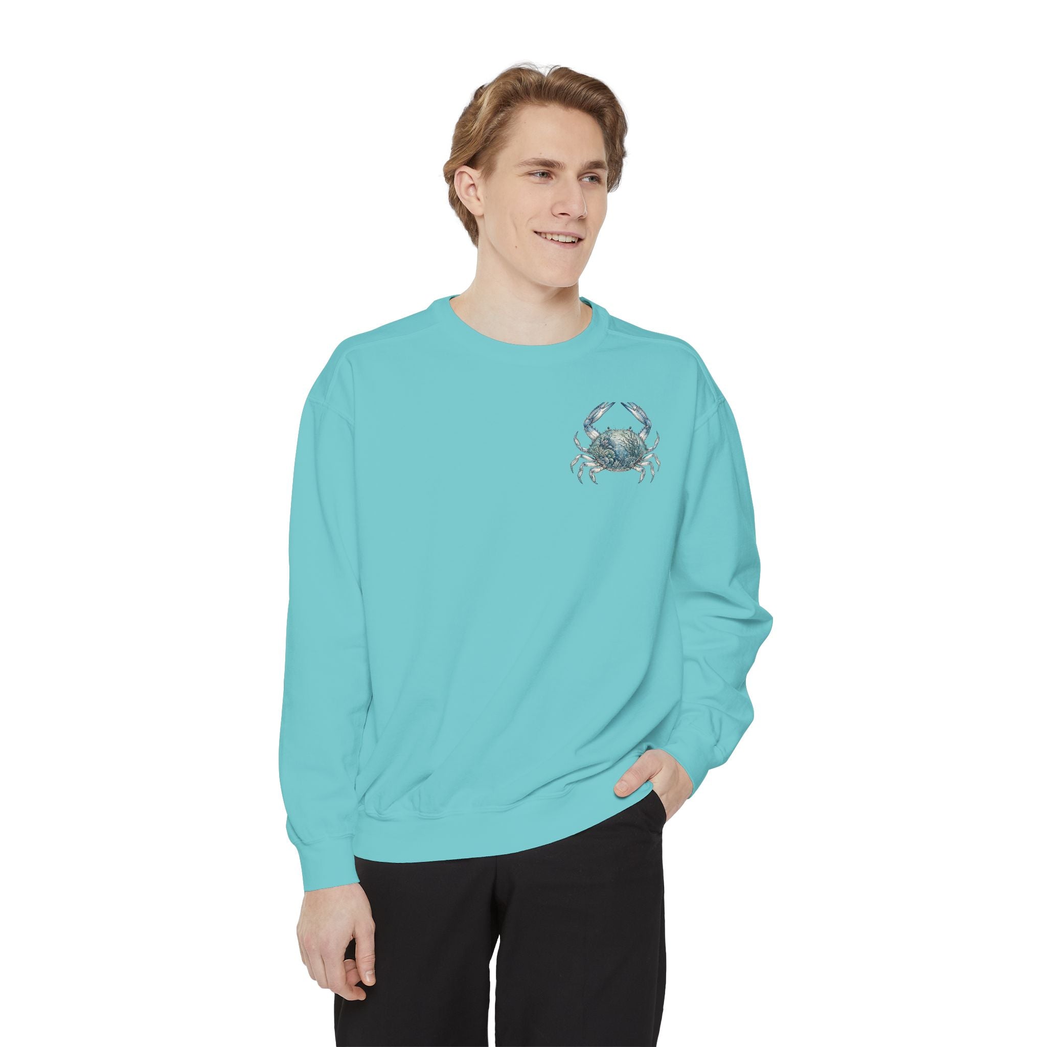 Into the Tides I Roam Shirt, Blue Crab Double Exposure Tee, Ocean Beach Coastal Lover Gift, Nautical Sea Life Sweatshirt