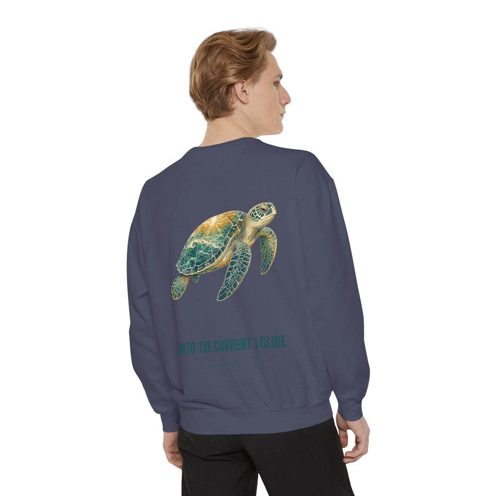 Into the Current I Glide Shirt, Sea Turtle Double Exposure Tee, Ocean Lover Marine Life Gift, Beach Nautical Sweatshirt