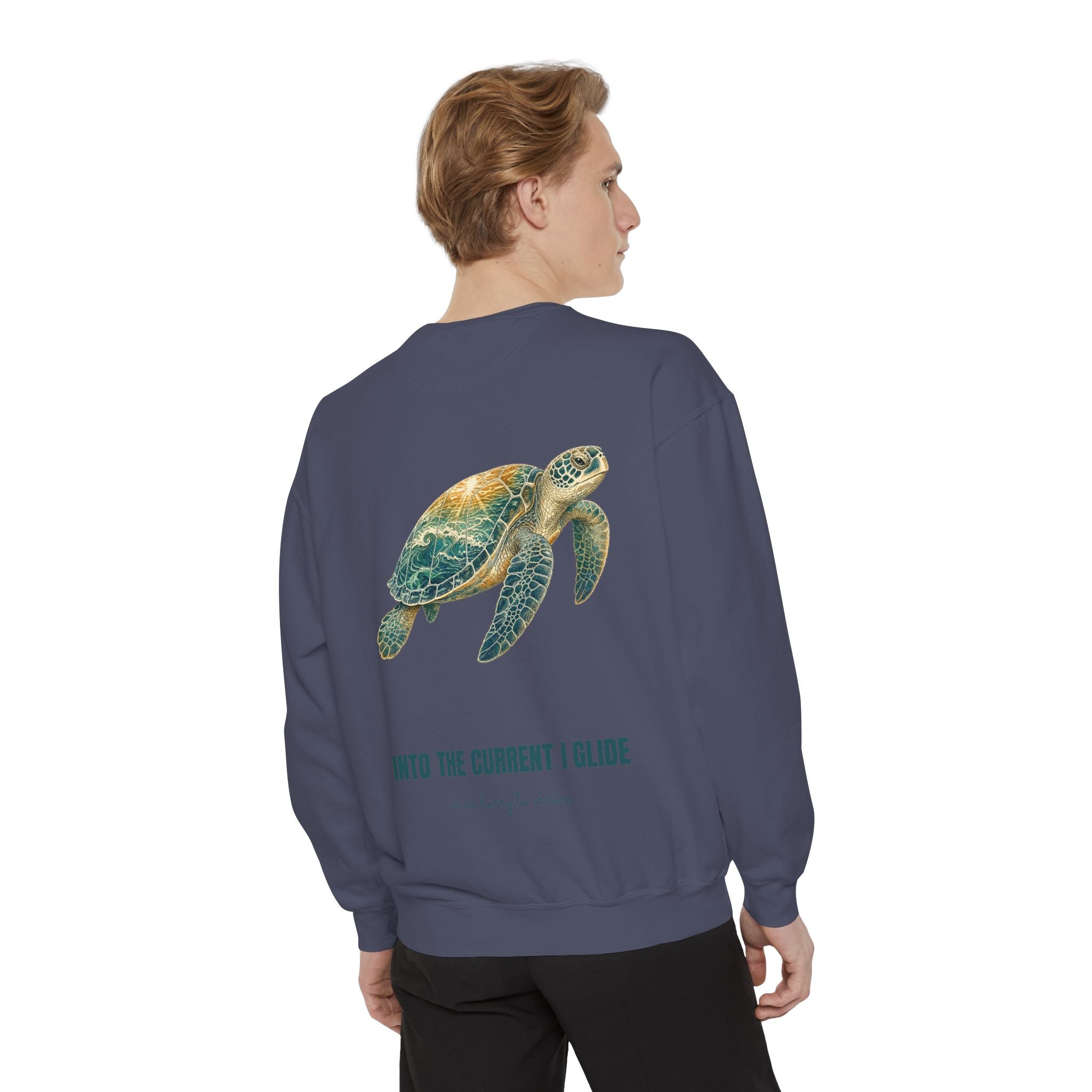 Into the Current I Glide Shirt, Sea Turtle Double Exposure Tee, Ocean Lover Marine Life Gift, Beach Nautical Sweatshirt