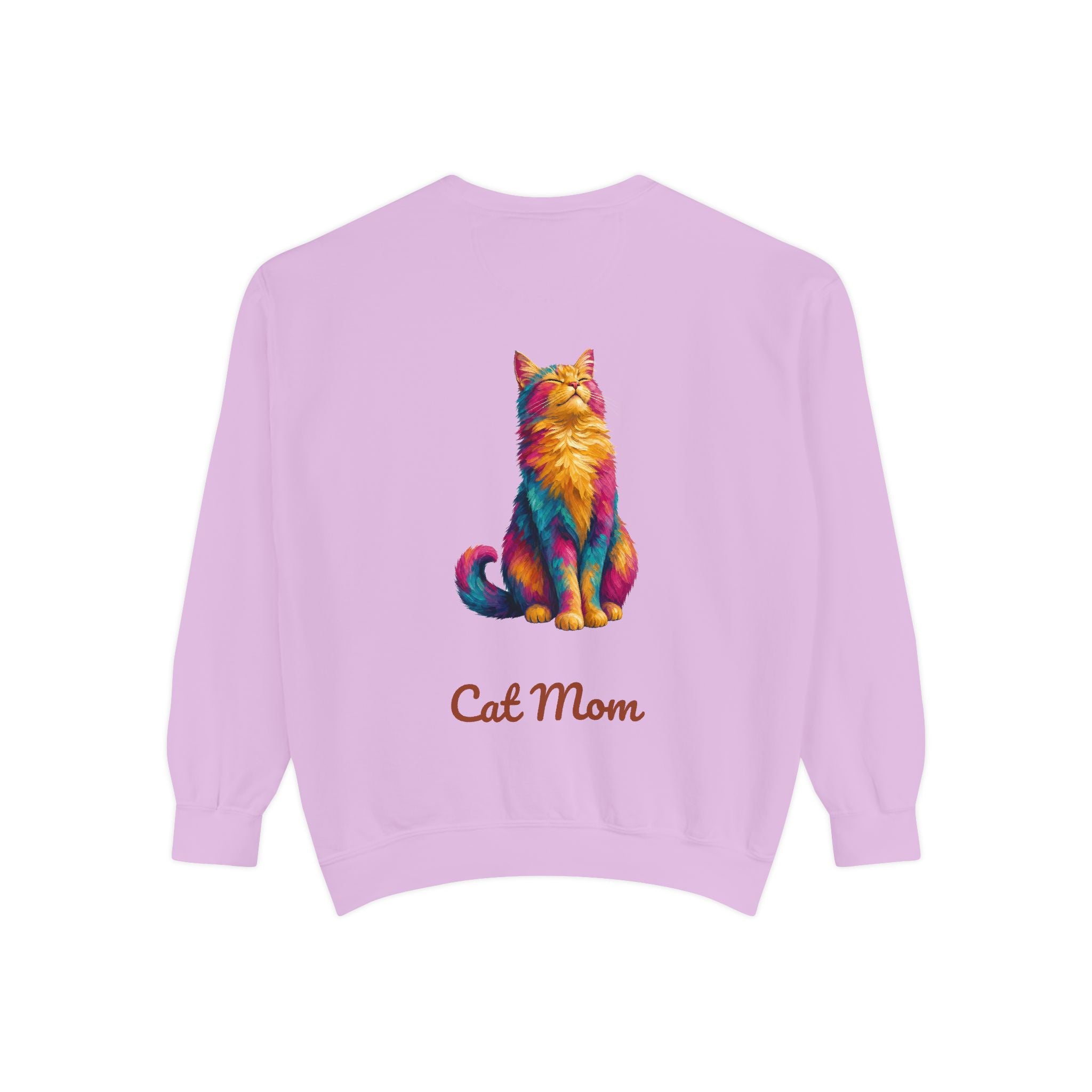 Cat Mom Shirt, Vibrant Painterly Cat Tee, Bold Cat Lover Gift, Colorful Cat Owner Sweatshirt