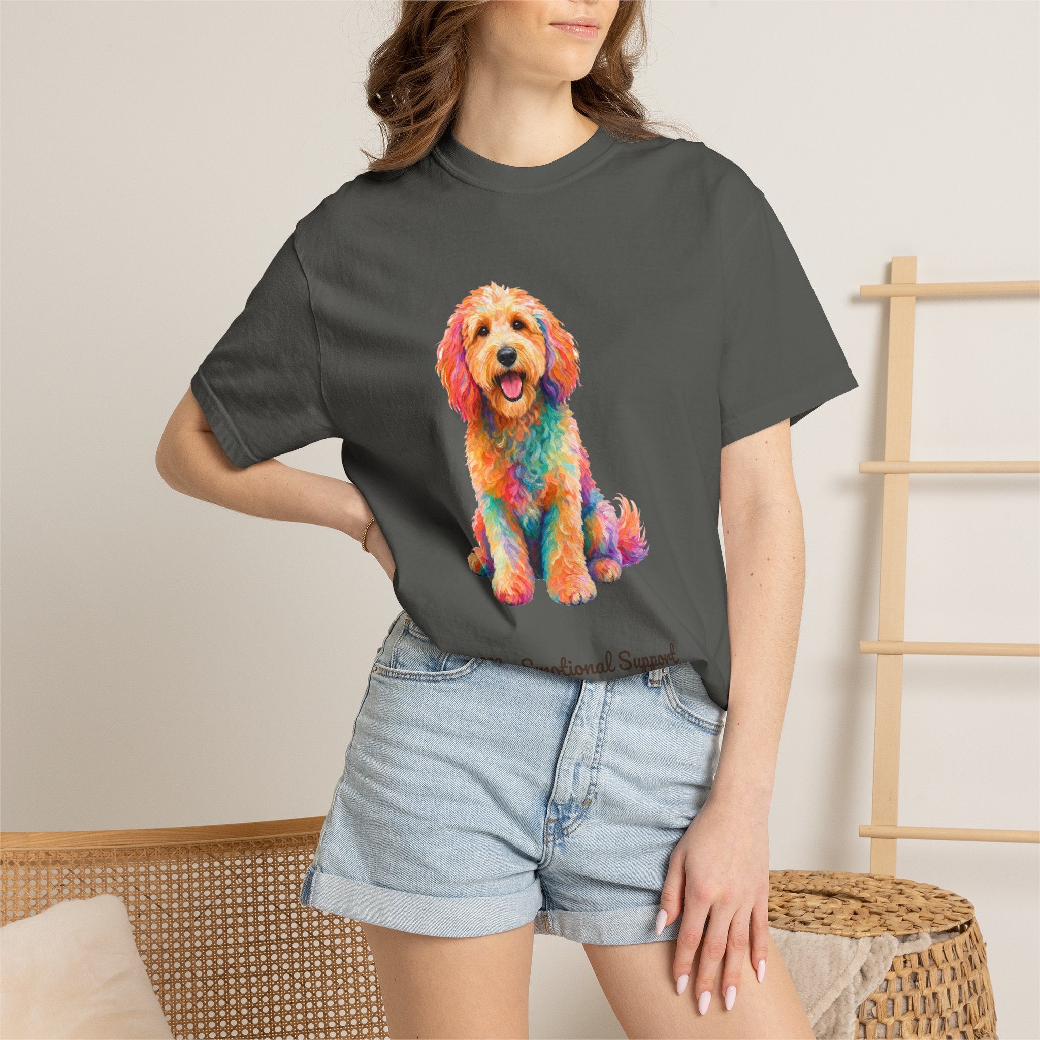 Goldendoodle Shirt, My Emotional Support Human Is Offline Tee, Funny Doodle Dog Mom Gift, Painterly Dog Lover Sweatshirt