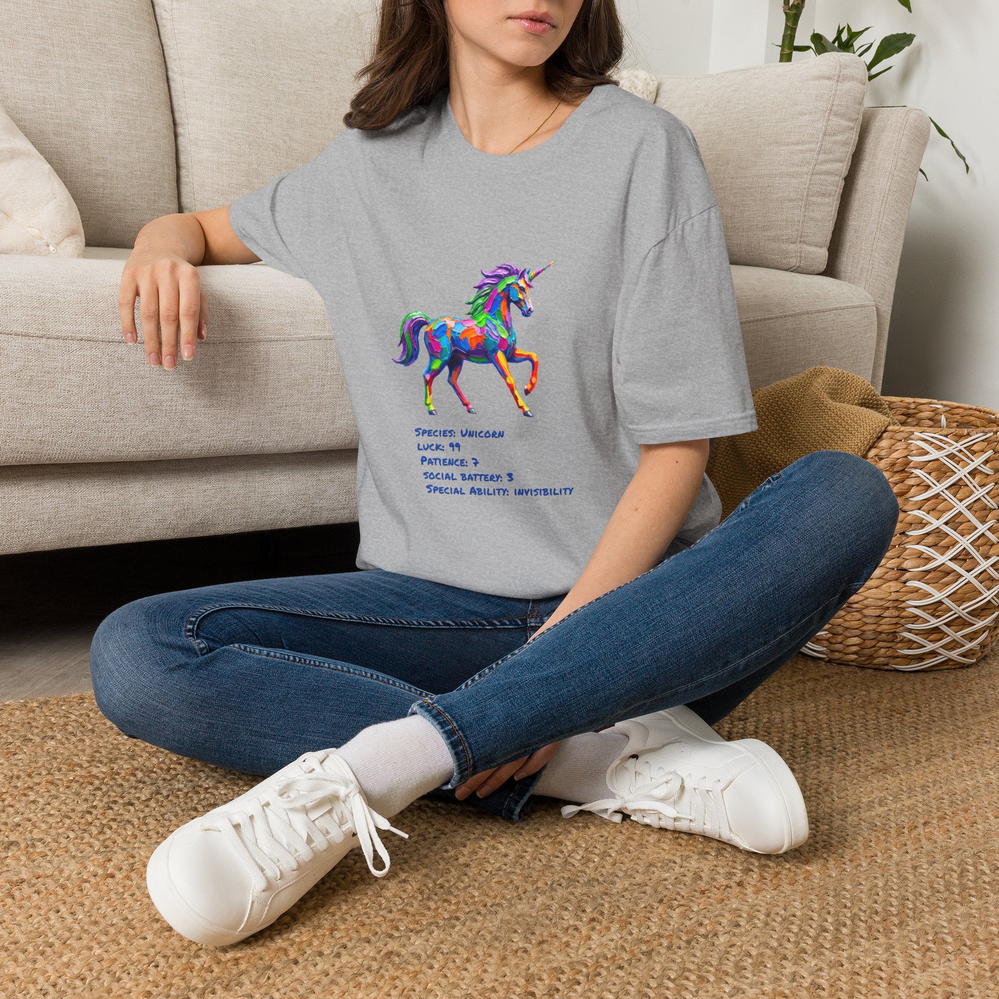 Unicorn Stat Card Shirt — Special Ability: Invisibility, RPG Tee