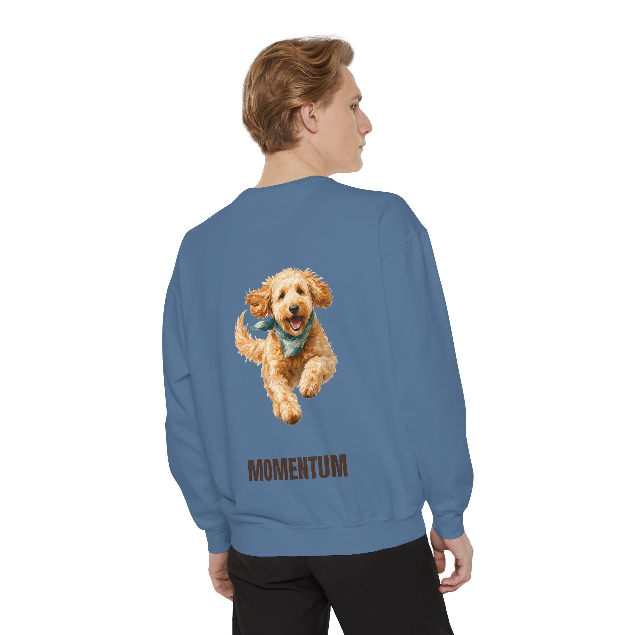 Momentum Goldendoodle Shirt, Running Doodle Dog Tee, Funny Doodle Dog Mom Gift, Painterly Dog Lover Sweatshirt