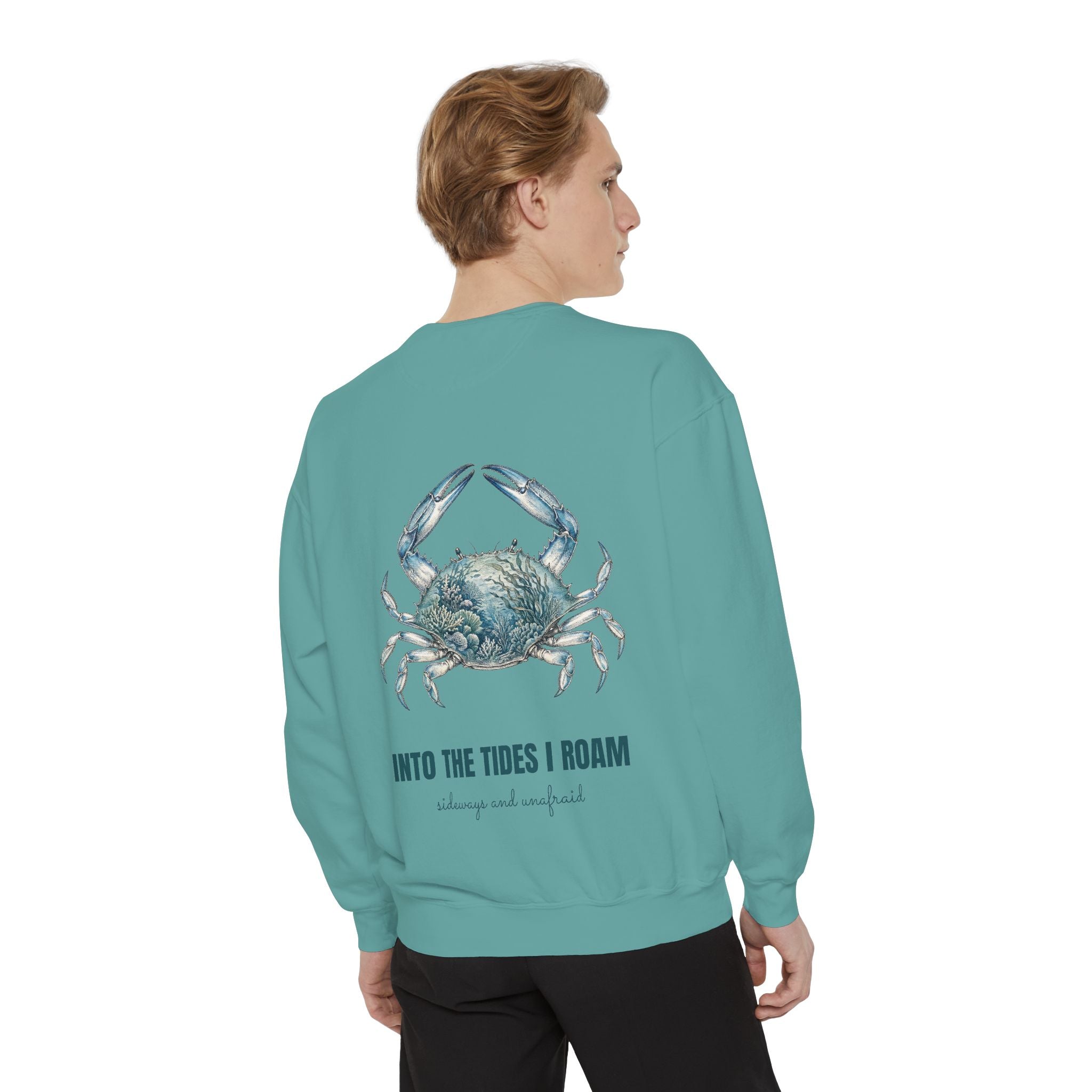 Into the Tides I Roam Shirt, Blue Crab Double Exposure Tee, Ocean Beach Coastal Lover Gift, Nautical Sea Life Sweatshirt