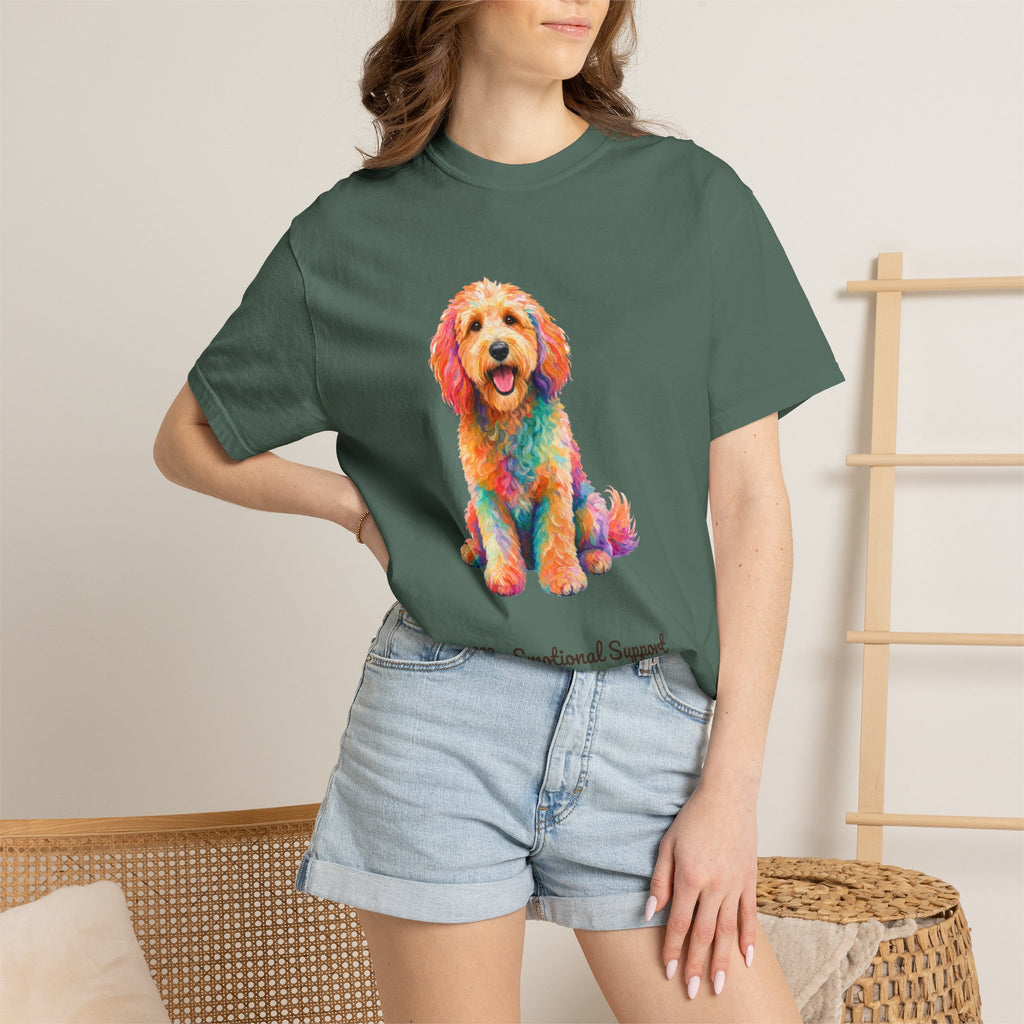 Goldendoodle Shirt, My Emotional Support Human Is Offline Tee, Funny Doodle Dog Mom Gift, Painterly Dog Lover Sweatshirt