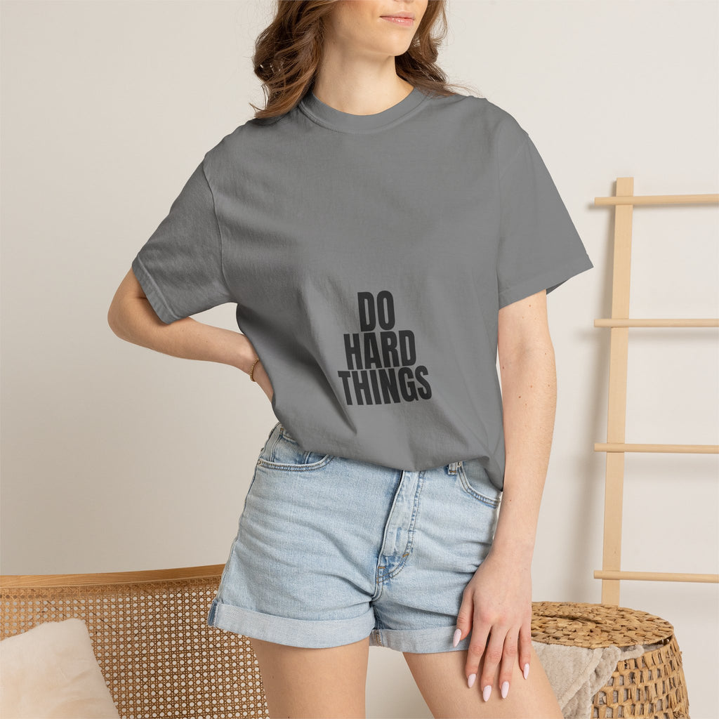 Do Hard Things Shirt, Minimalist Motivational Tee, Gym Fitness Mindset Gift, Bold Typography Sweatshirt