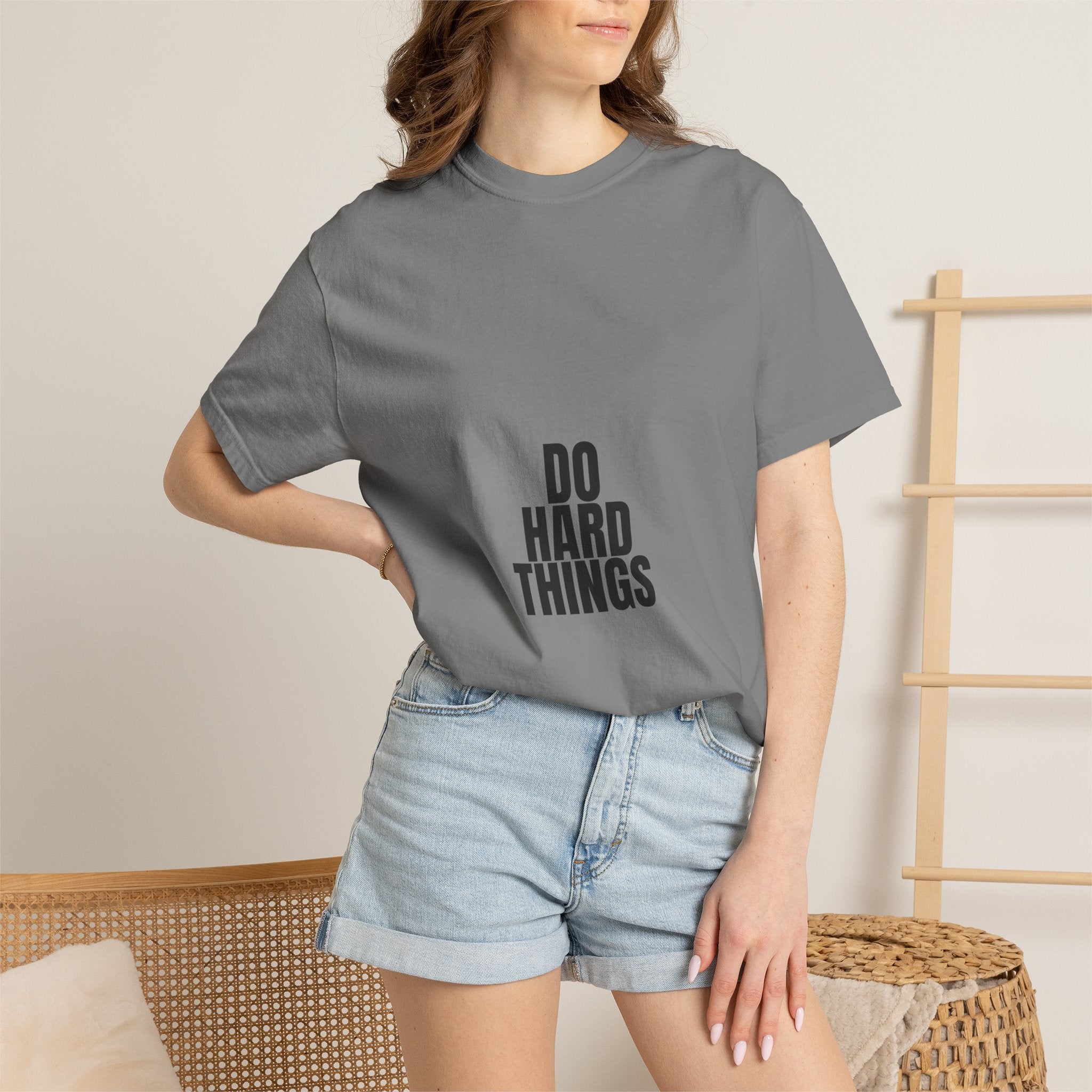 Do Hard Things Shirt, Minimalist Motivational Tee, Gym Fitness Mindset Gift, Bold Typography Sweatshirt