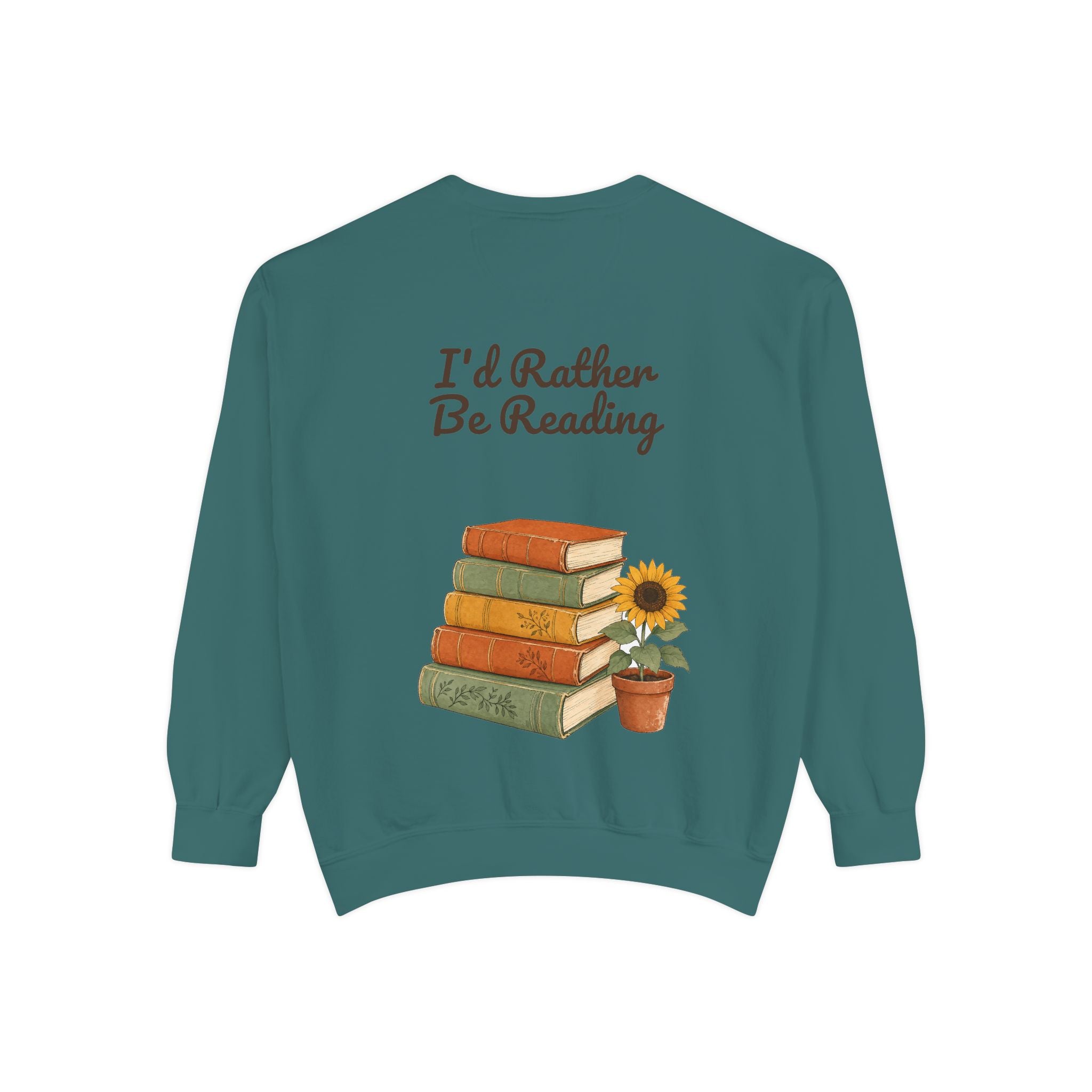 I'd Rather Be Reading Shirt, Book Lover Tee, Bookish Reader Gift, Cozy Sunflower Reading Sweatshirt