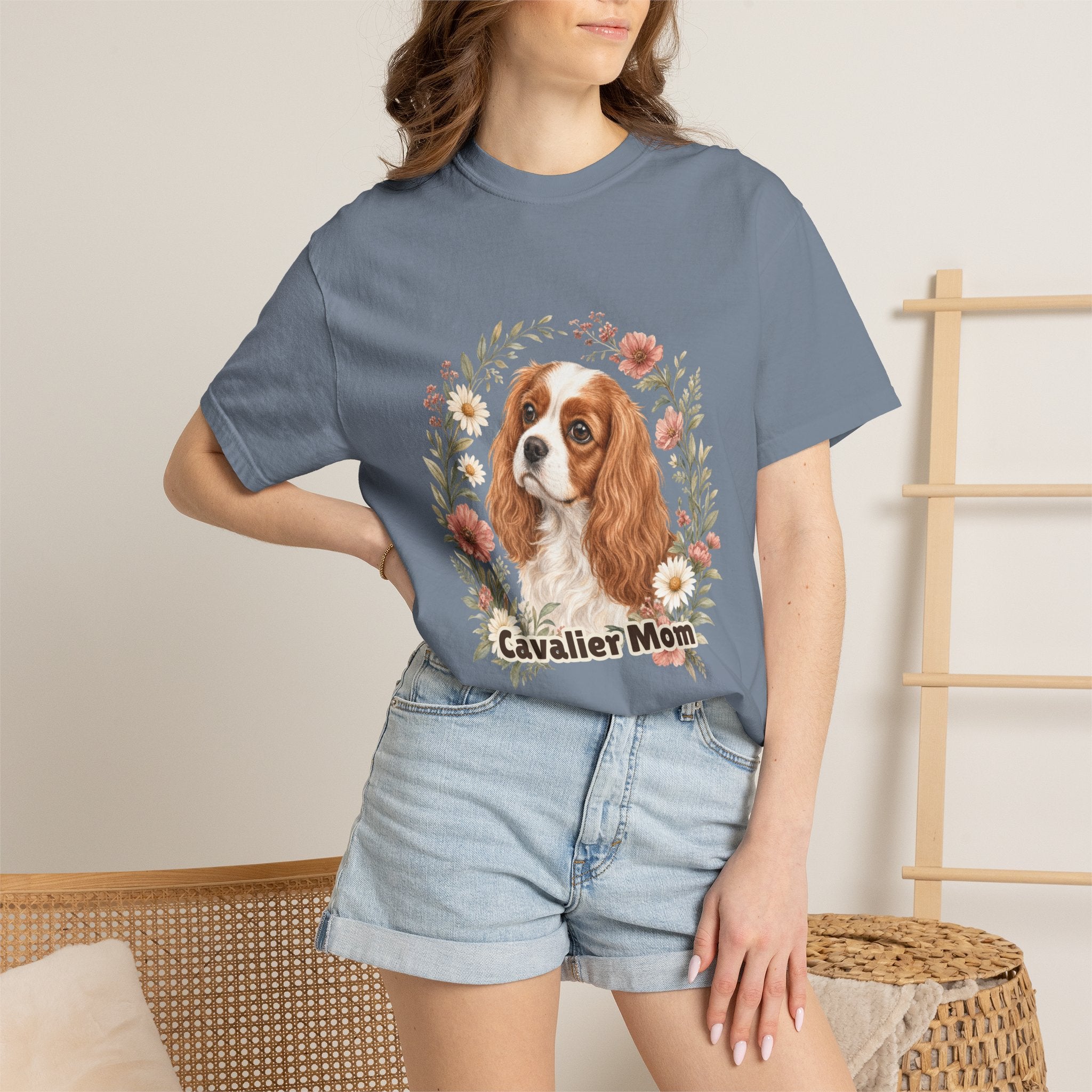 Cavalier Mom Shirt, Cavalier King Charles Spaniel Tee, Dog Mom Gift, Wildflower Dog Lover Sweatshirt