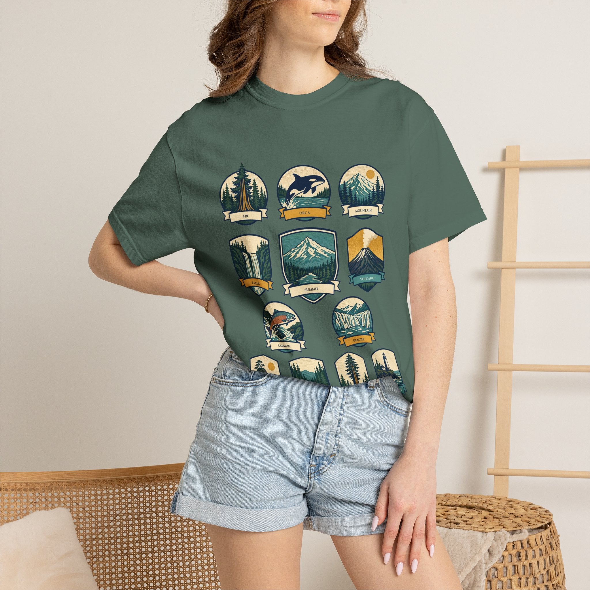 Pacific Northwest Shirt, PNW National Parks Badge Tee, Hiking Camping Gift, Retro Outdoor Adventure Sweatshirt
