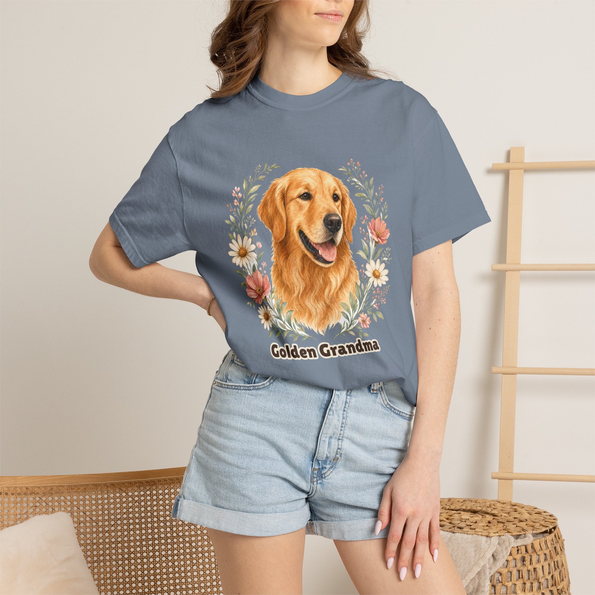 Golden Retriever Grandma Shirt, Golden Grandma Tee, Dog Grandma Gift, Wildflower Dog Lover Sweatshirt