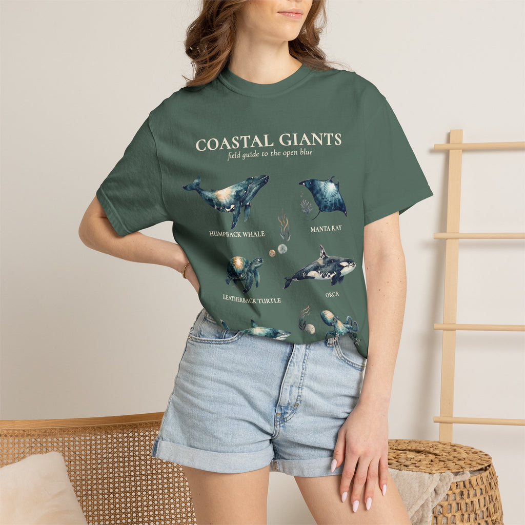 Vintage Ocean Creatures Sweatshirt, Marine Life Field Guide Crewneck, Whale Octopus Sea Turtle Ocean Lover Gift