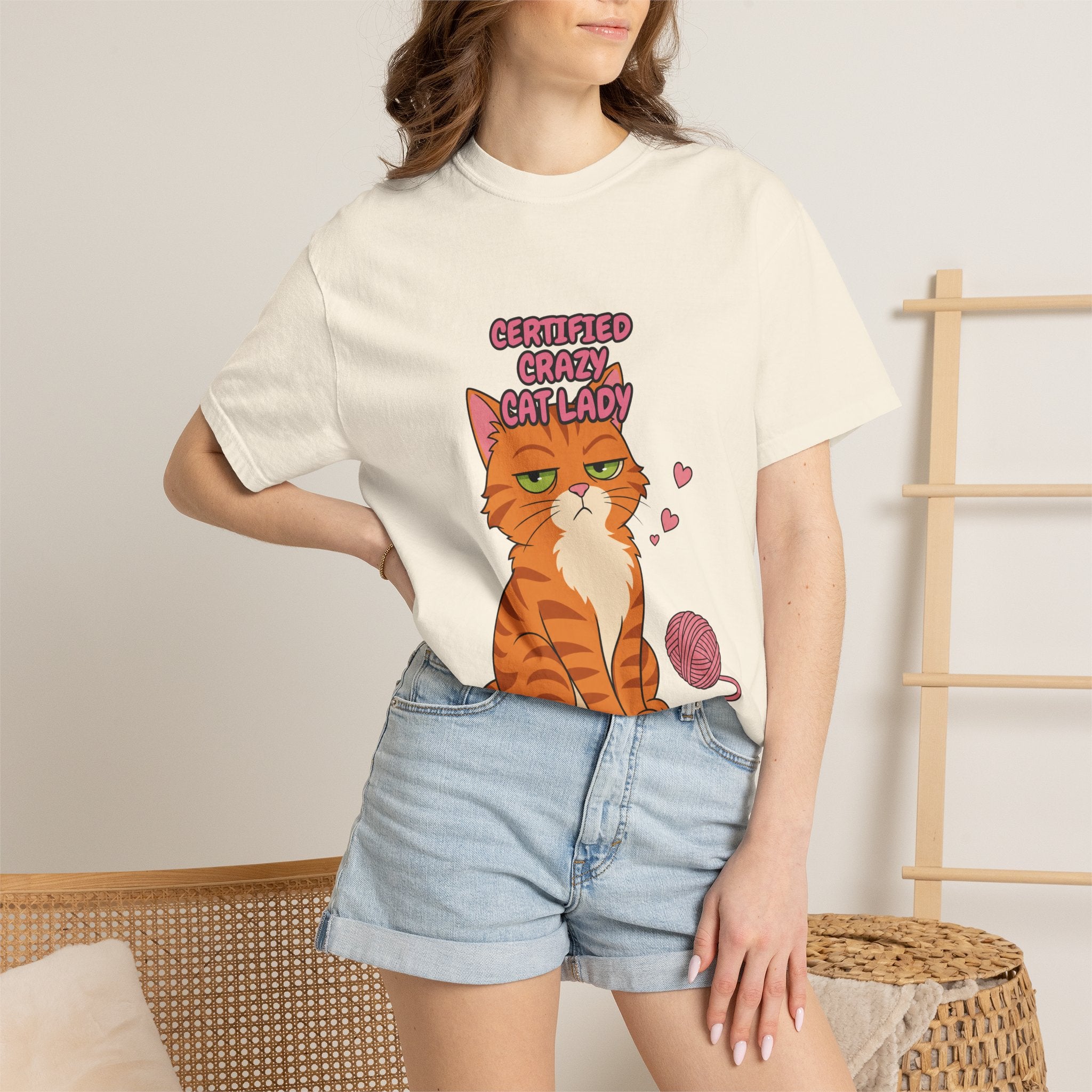 Certified Crazy Cat Lady Shirt, Orange Cat Mom Tee, Ginger Cat Lover Gift, Funny Cat Owner Sweatshirt