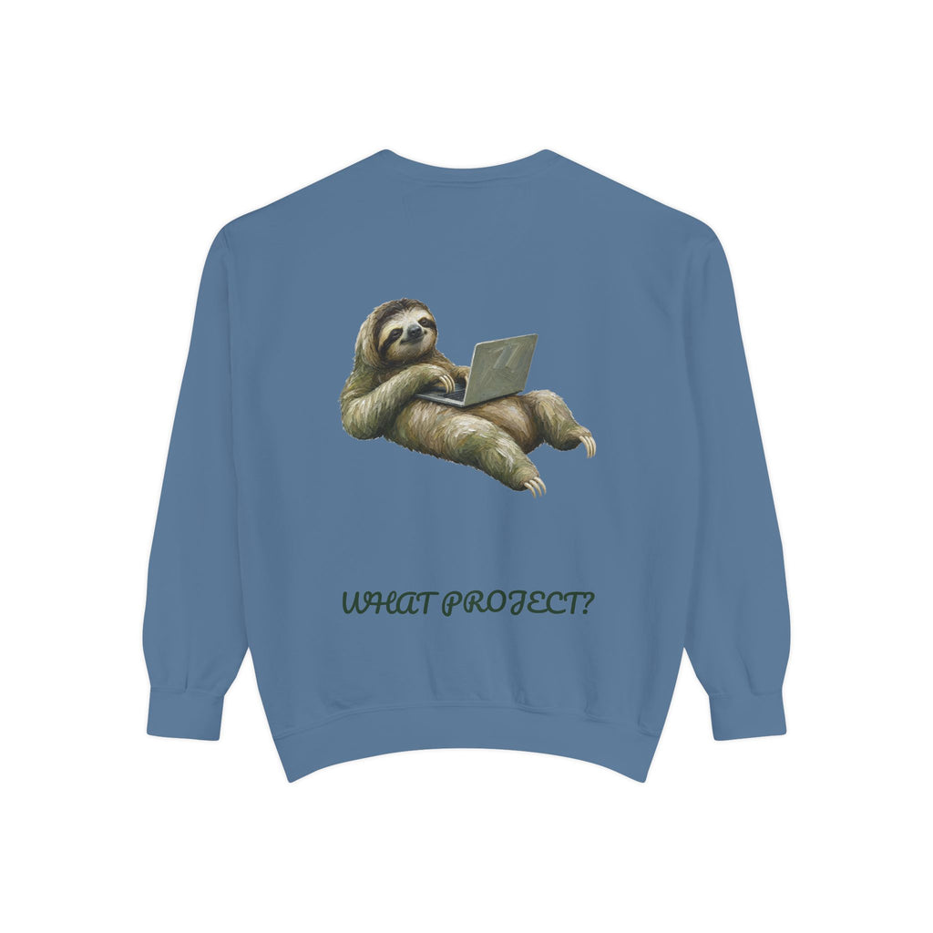 Sloth With Laptop Shirt, What Project Funny Tee, Lazy Work From Home Gift, Painterly Sloth Sweatshirt