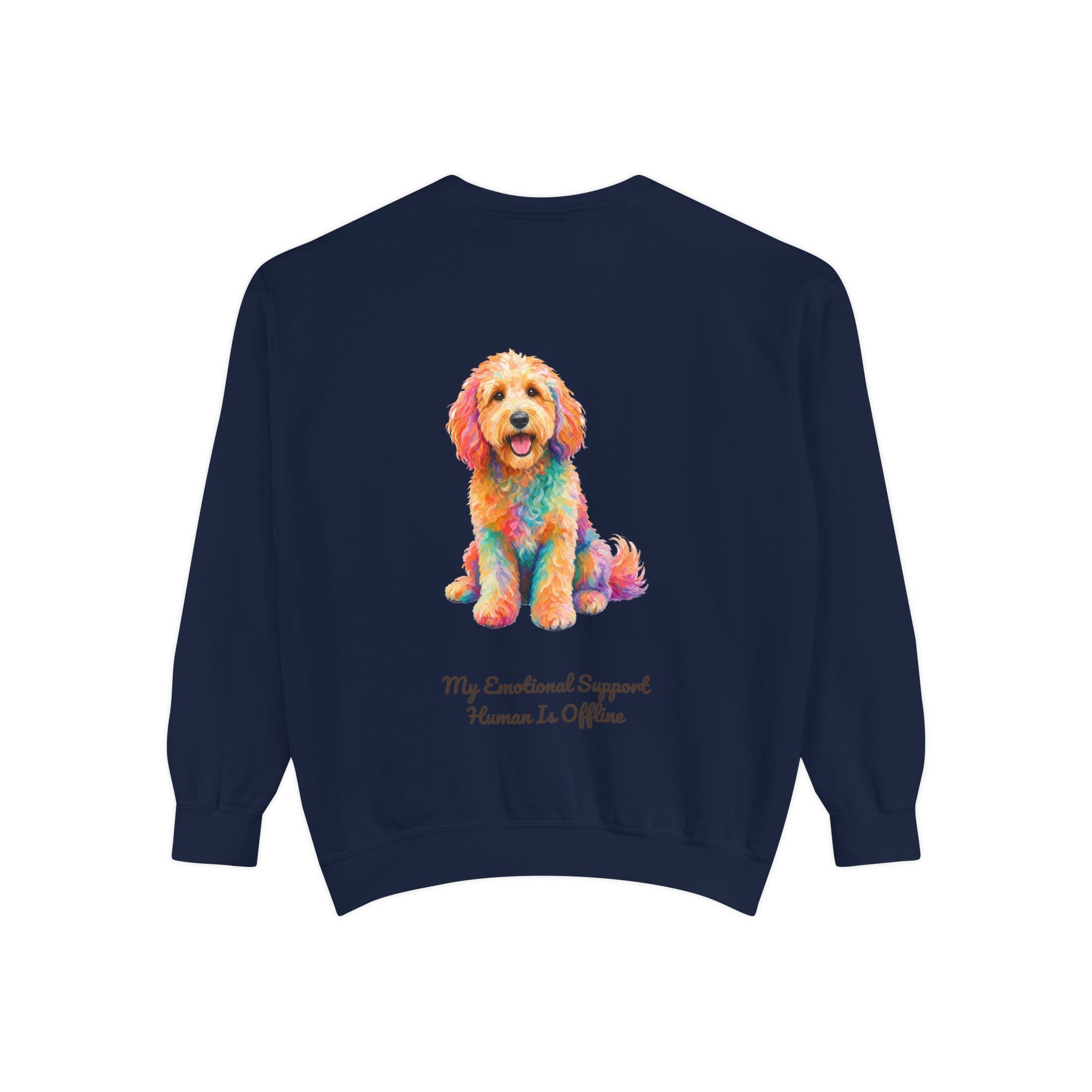 Goldendoodle Shirt, My Emotional Support Human Is Offline Tee, Funny Doodle Dog Mom Gift, Painterly Dog Lover Sweatshirt