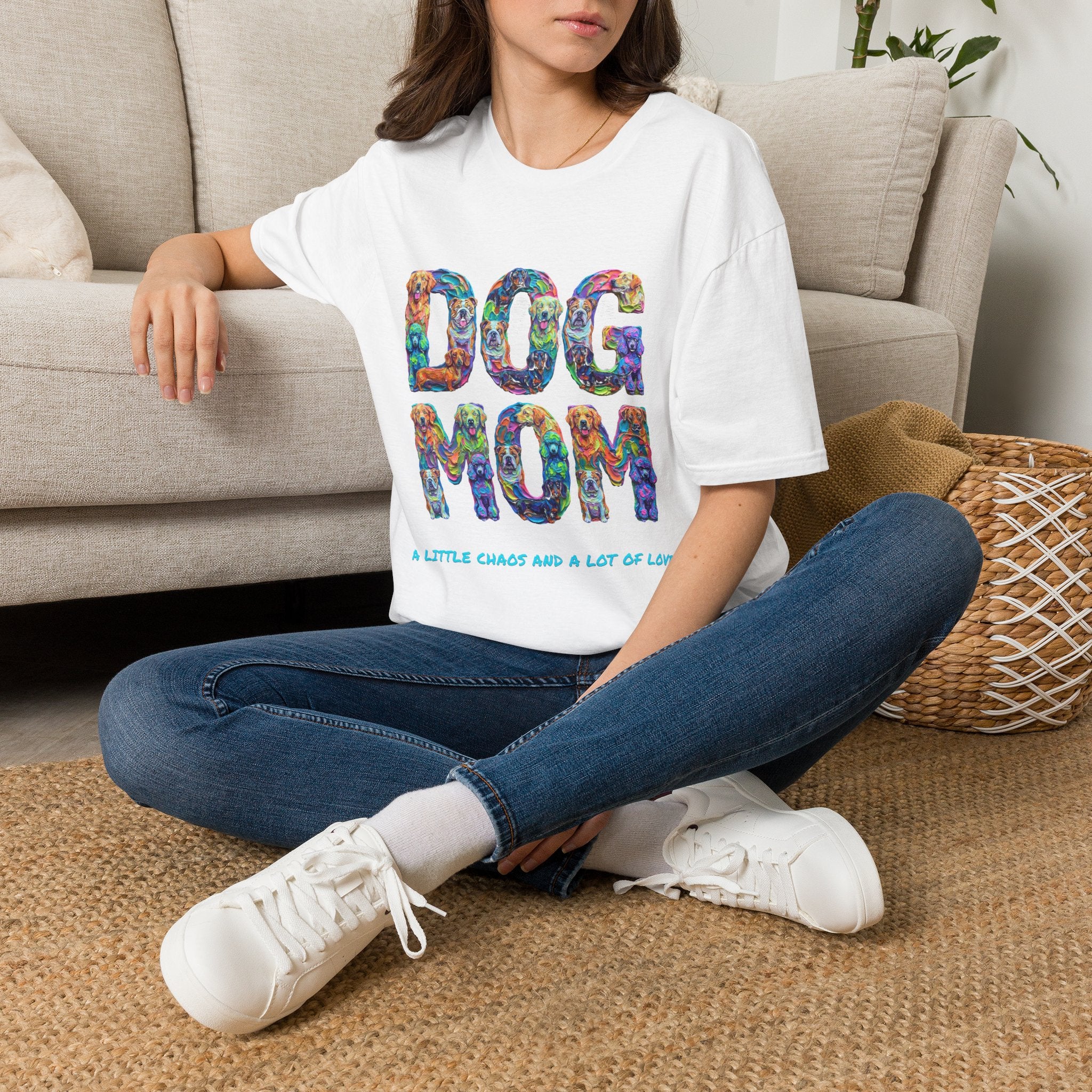 Dog Mom T-Shirt — Vibrant Dog Lover Tee, Gift for Dog Moms