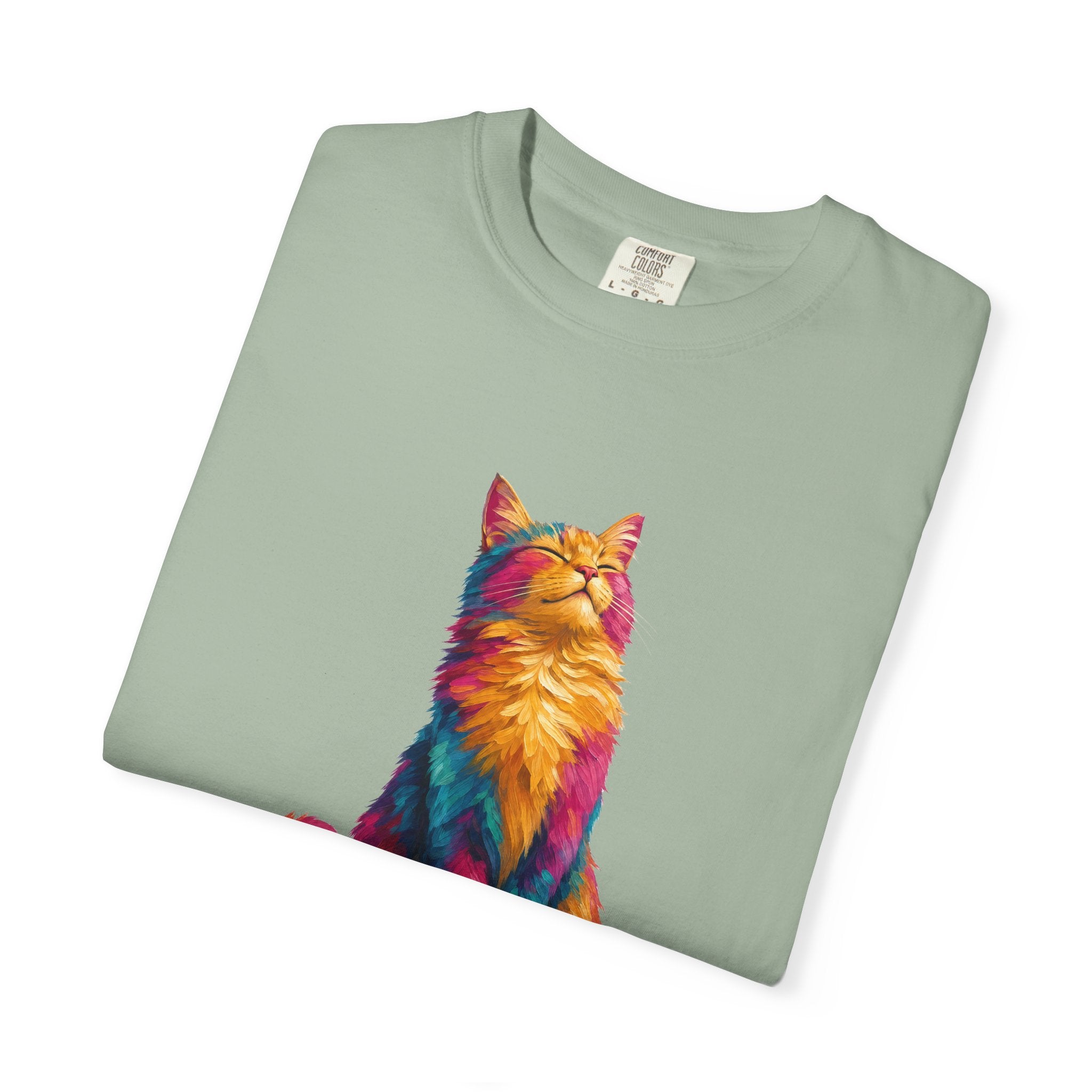 Cat Mom Shirt, Vibrant Painterly Cat Tee, Bold Cat Lover Gift, Colorful Cat Owner Sweatshirt