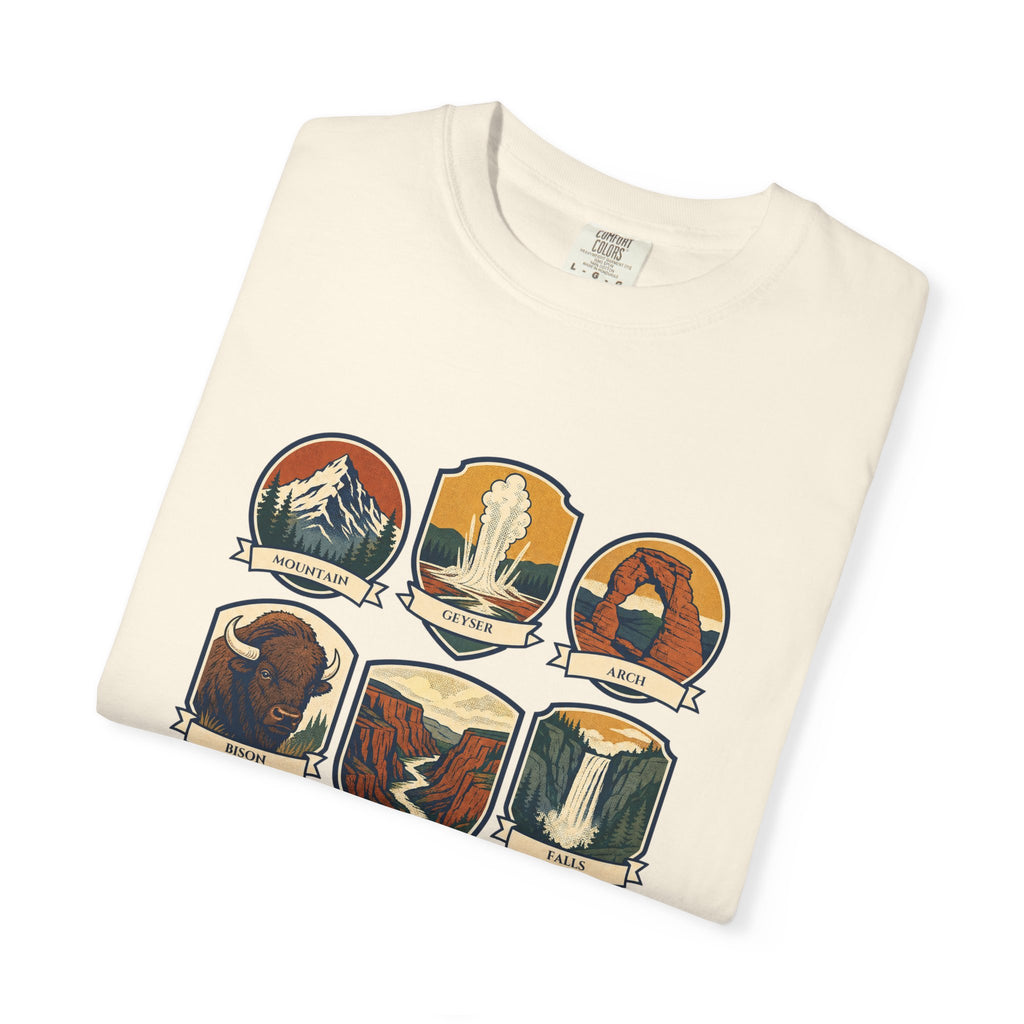 National Parks Shirt, 63 National Parks Badge Tee, Hiking Camping Gift, Retro Adventure Sweatshirt, Outdoor Nature Lover