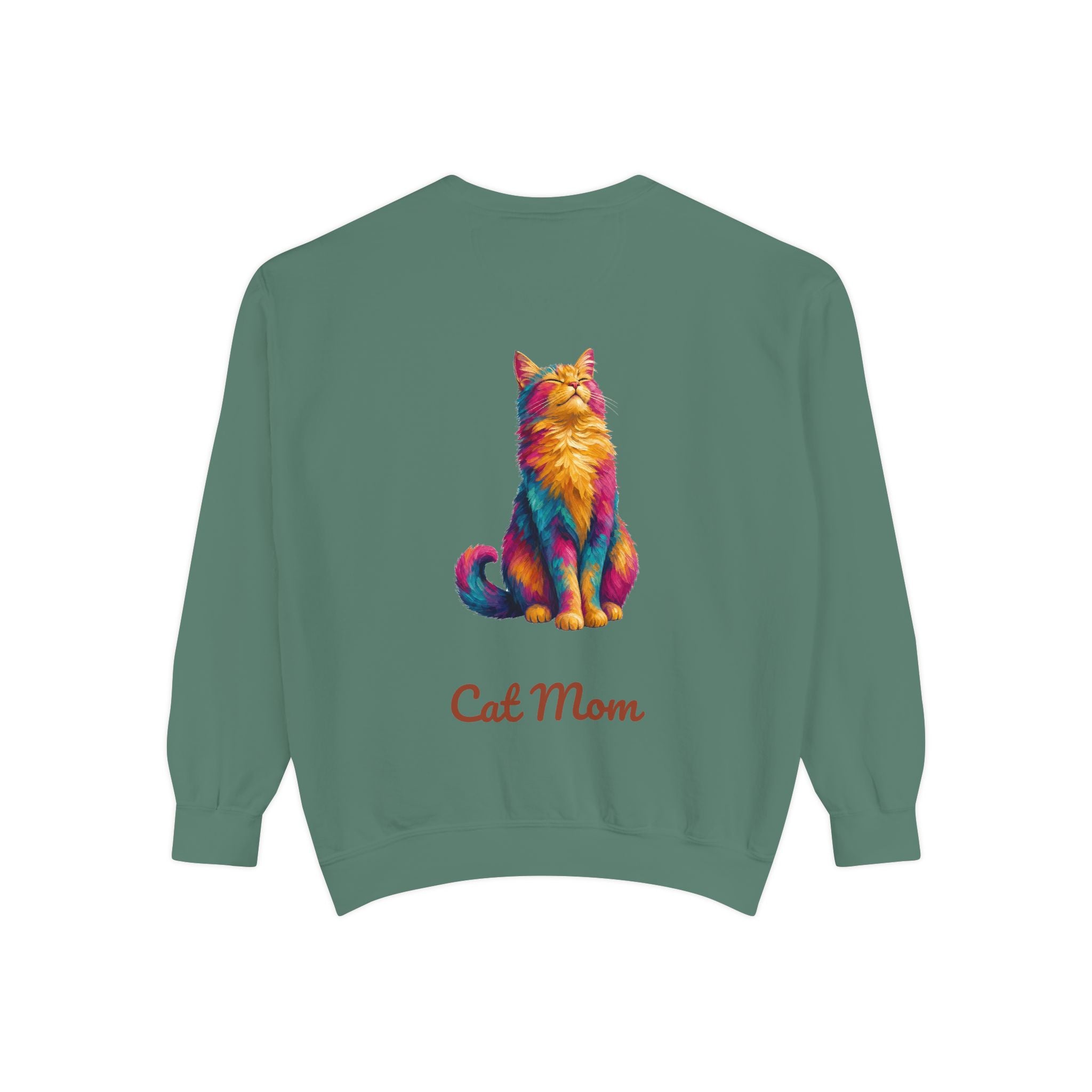 Cat Mom Shirt, Vibrant Painterly Cat Tee, Bold Cat Lover Gift, Colorful Cat Owner Sweatshirt