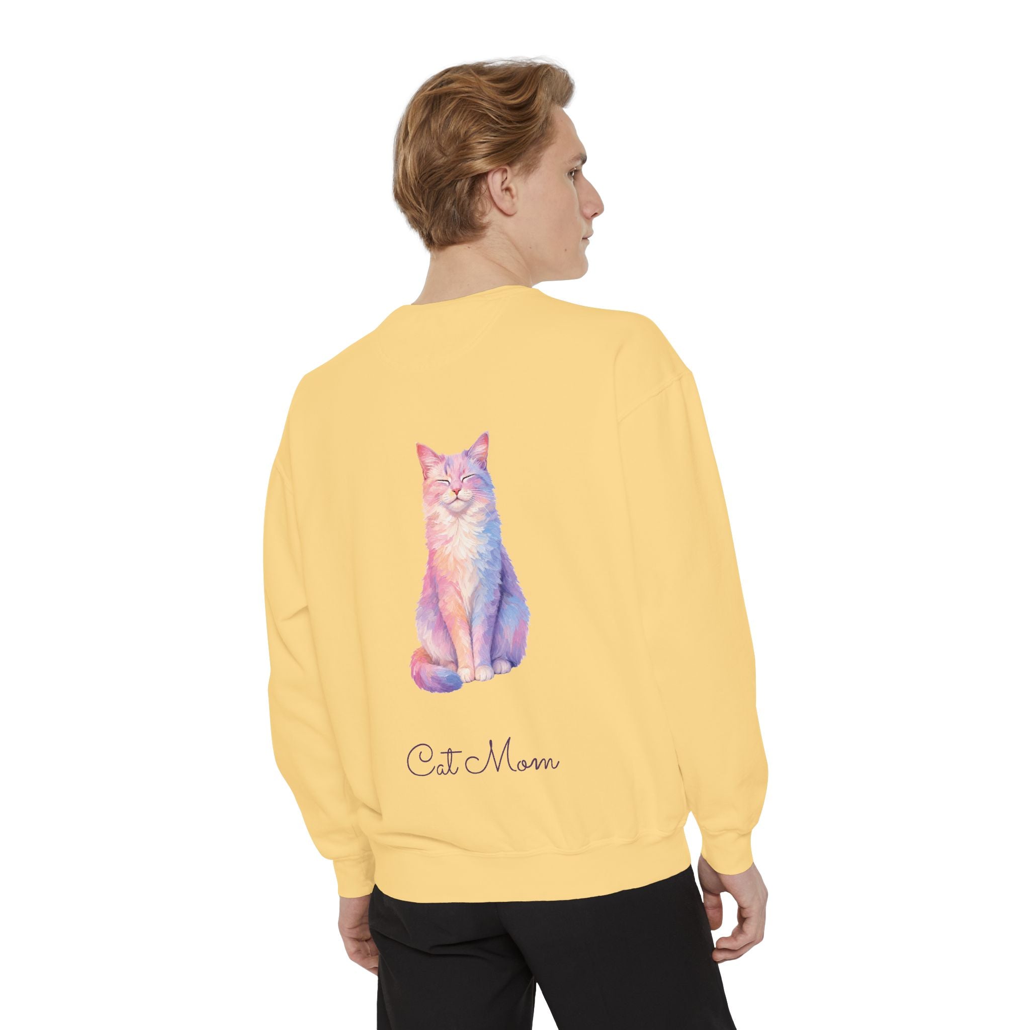 Cat Mom Shirt, Pastel Painterly Cat Tee, Cute Cat Lover Gift, Cat Owner Sweatshirt for Her